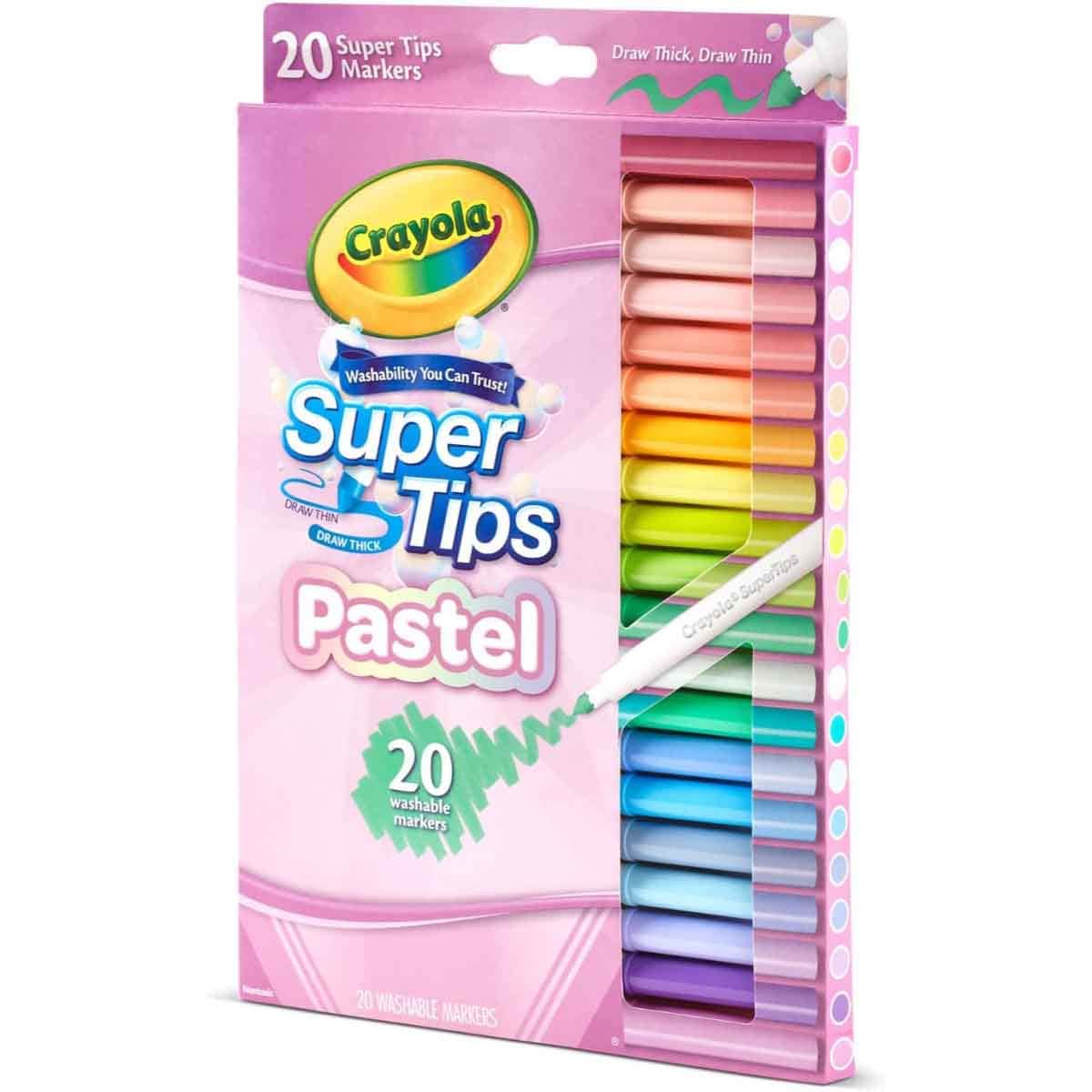 Crayola Pastel Supertip Markers Unisex, 3-4 Years, Pack of 20