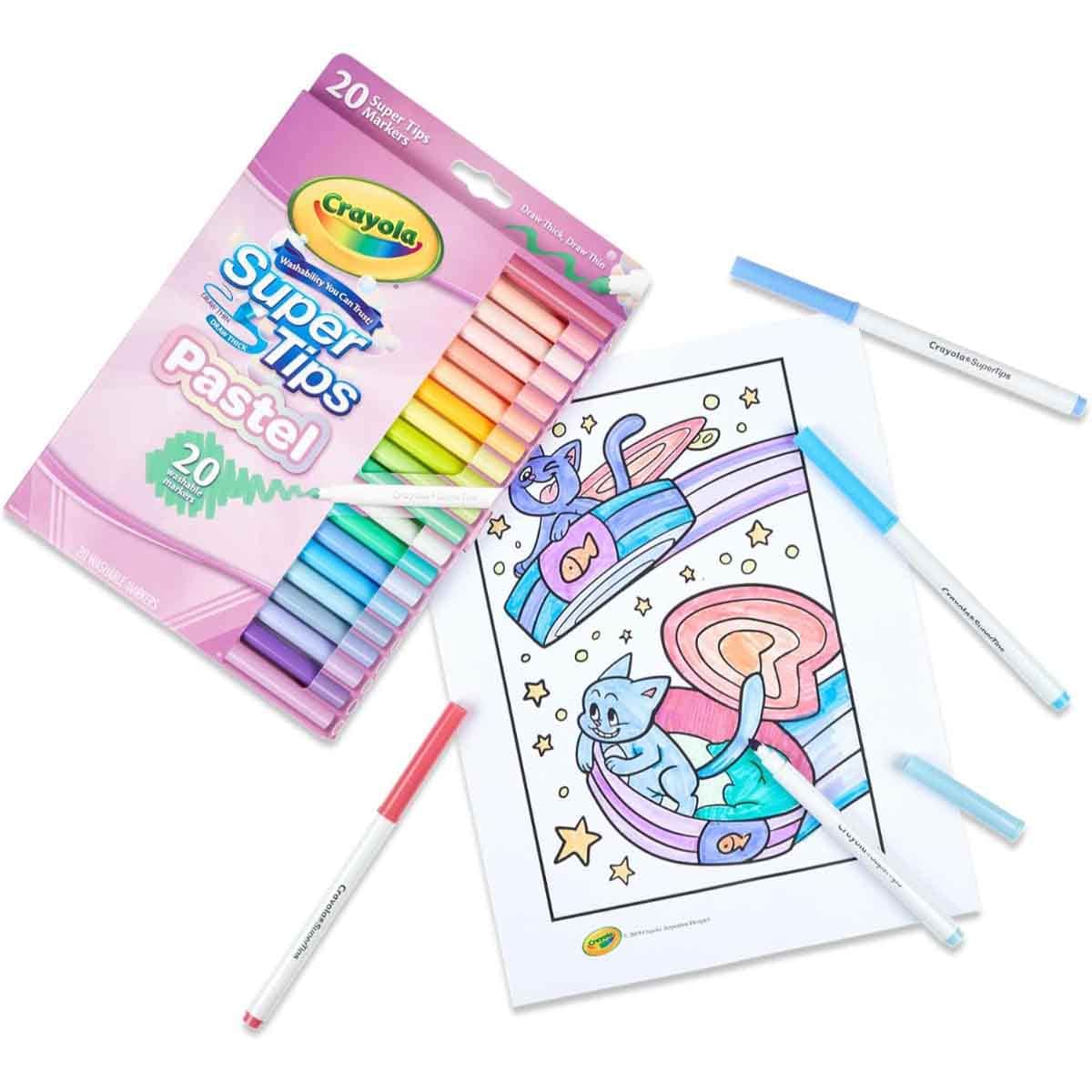 Crayola Pastel Supertip Markers Unisex, 3-4 Years, Pack of 20