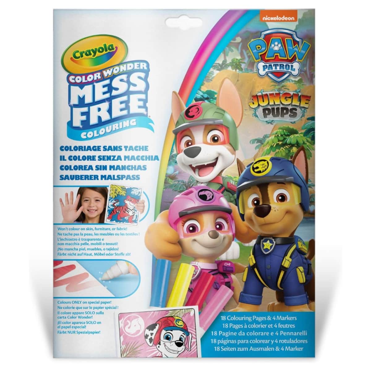 Crayola Paw Patrol Color Wonder Coloring Book & Markers Set Unisex, 3-4 Years, Pack of 5