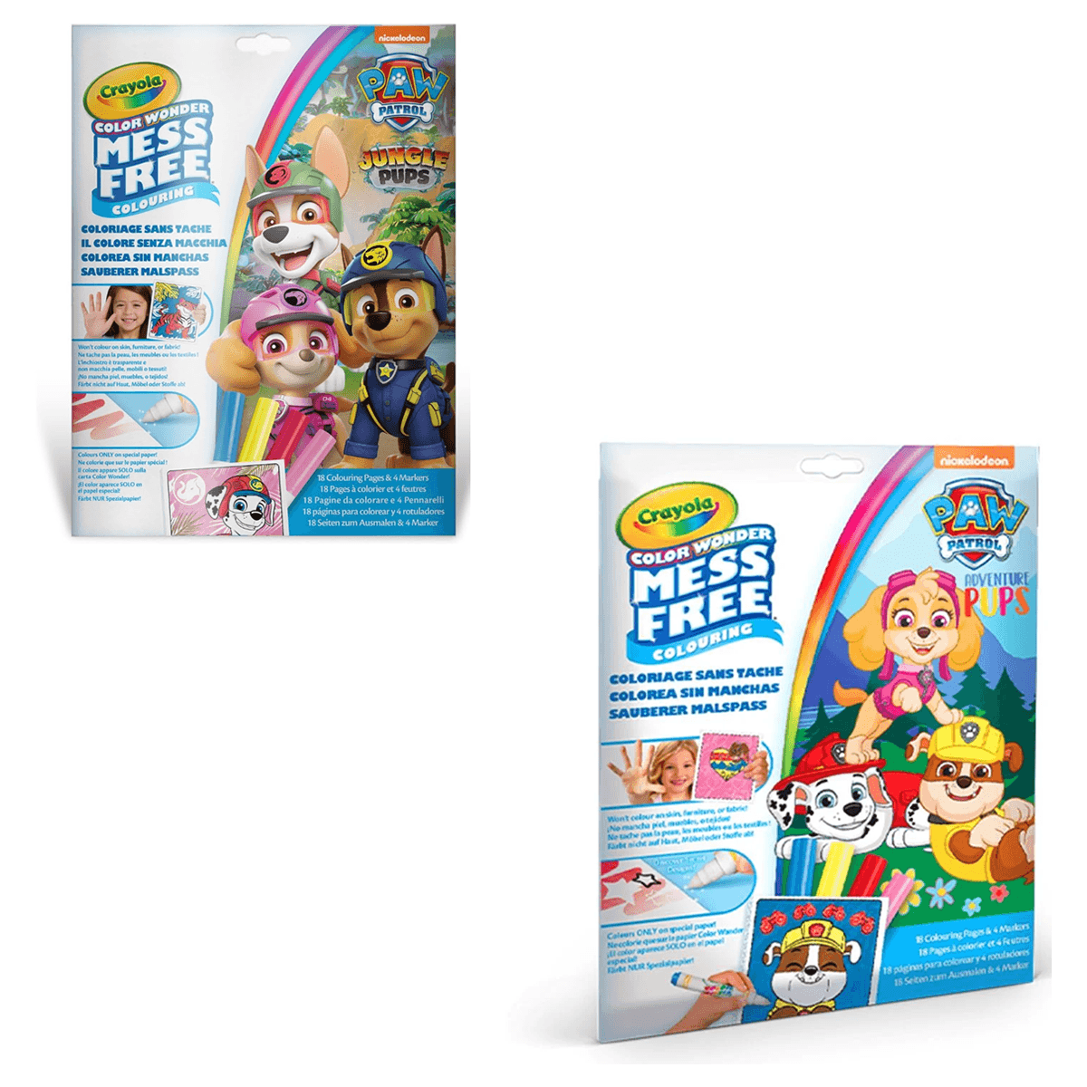 Crayola Paw Patrol Color Wonder Coloring Book & Markers Set Unisex, 3-4 Years, Pack of 5