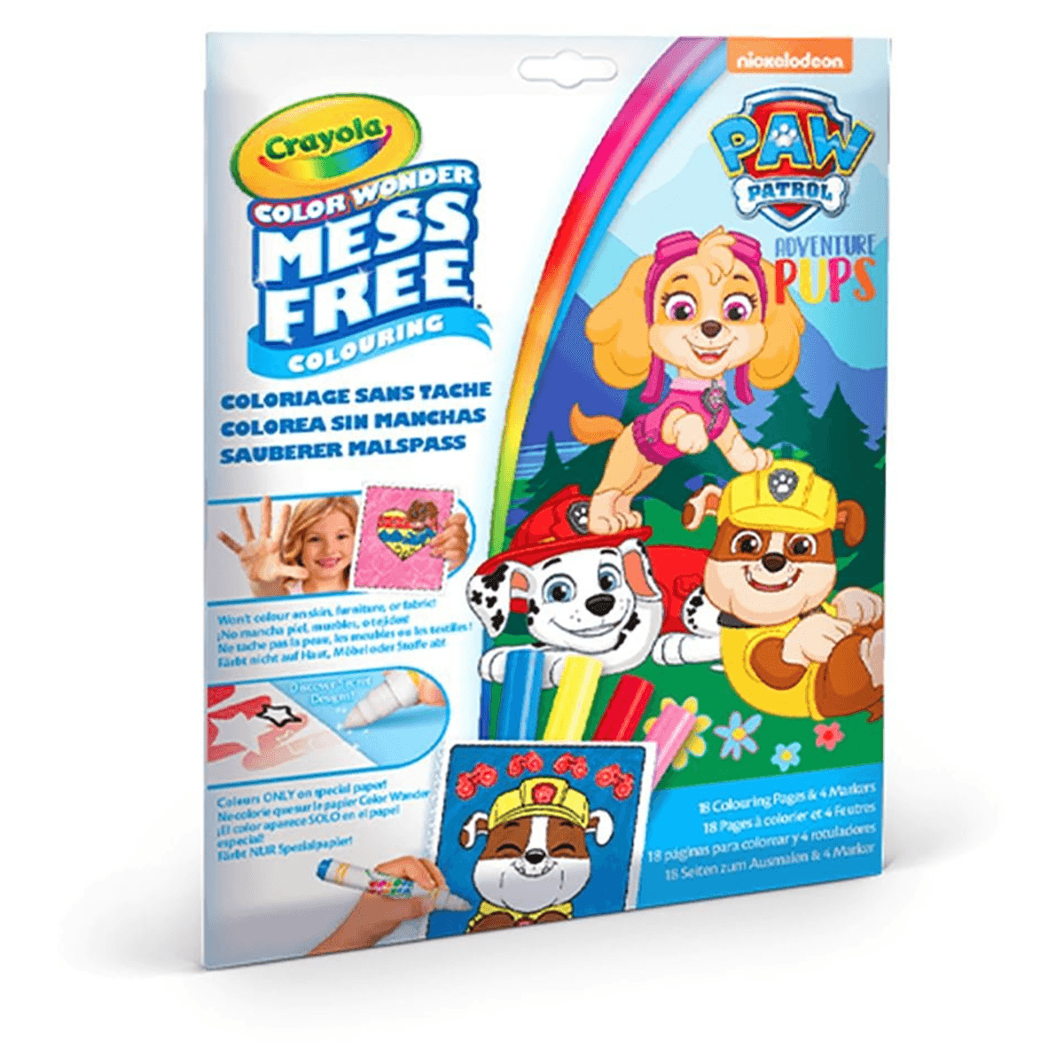Crayola Paw Patrol Color Wonder Coloring Book & Markers Set Unisex, 3-4 Years, Pack of 5