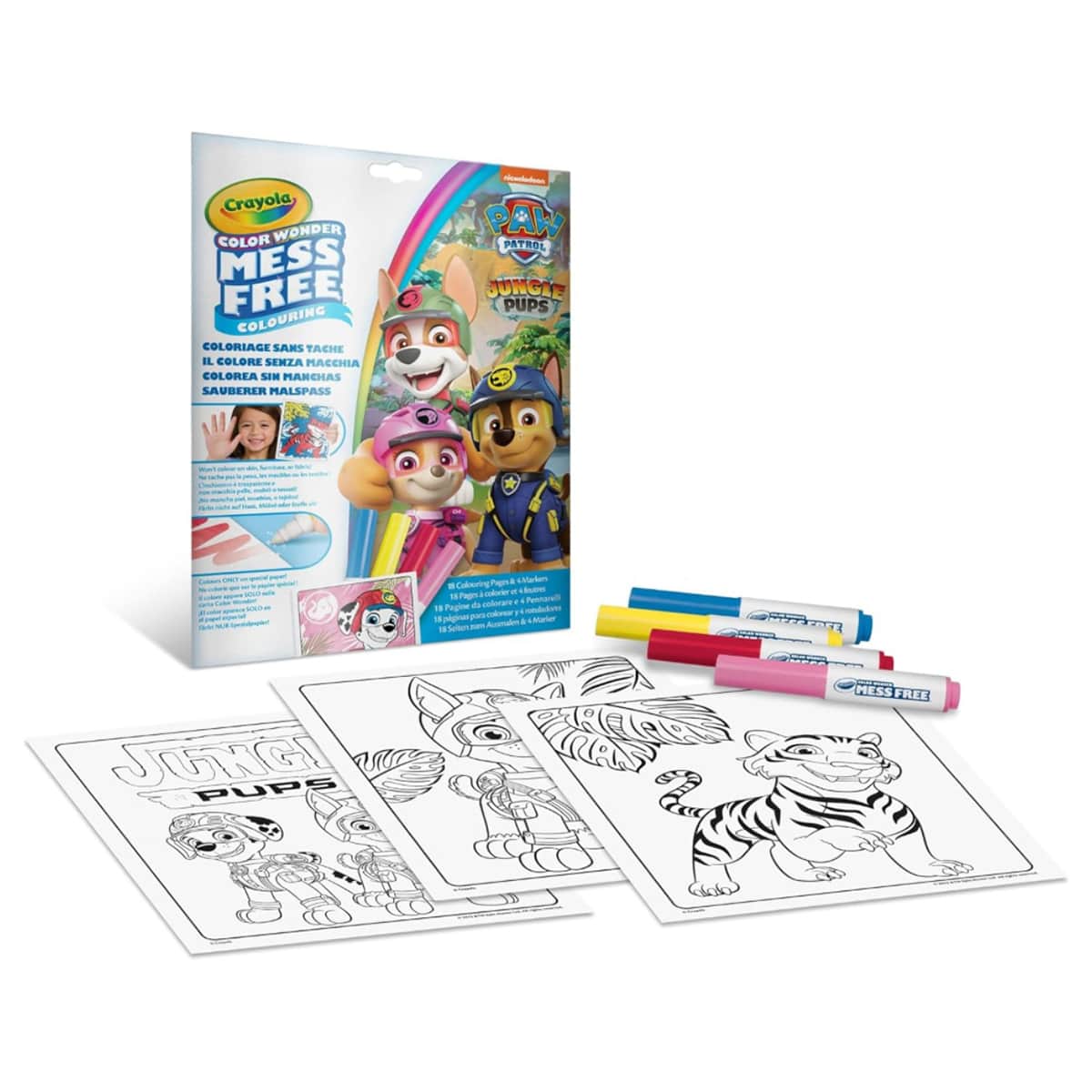 Crayola Paw Patrol Color Wonder Coloring Book & Markers Set Unisex, 3-4 Years, Pack of 5