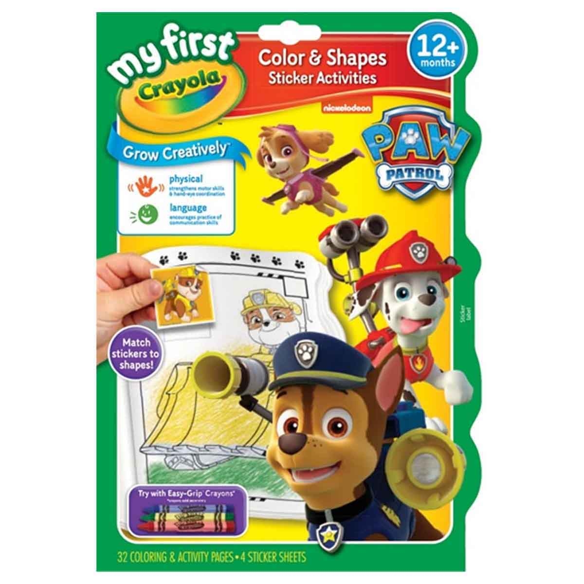 Crayola Paw Patrol My First Color & Shapes Sticker Activity Set Toddler, 0-2 Years