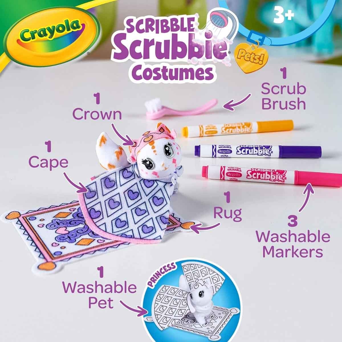 Crayola Pets Scribble Scrubbie & Creations Fashion Sketch Set Bundle Pack Unisex, 8-10 Years