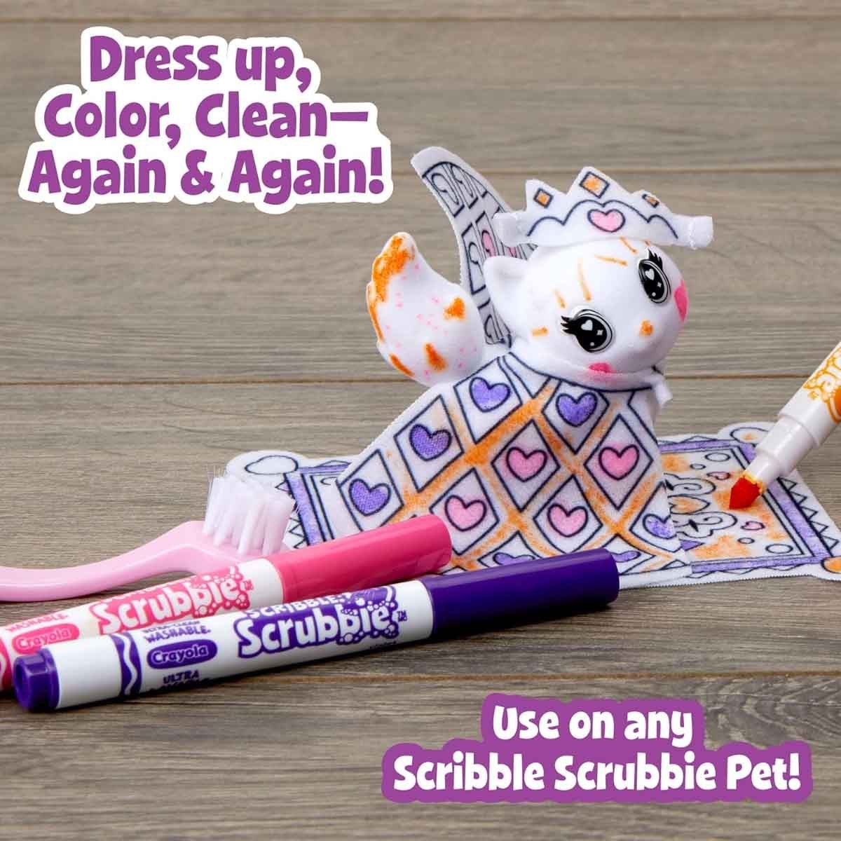 Crayola Pets Scribble Scrubbie & Creations Fashion Sketch Set Bundle Pack Unisex, 8-10 Years