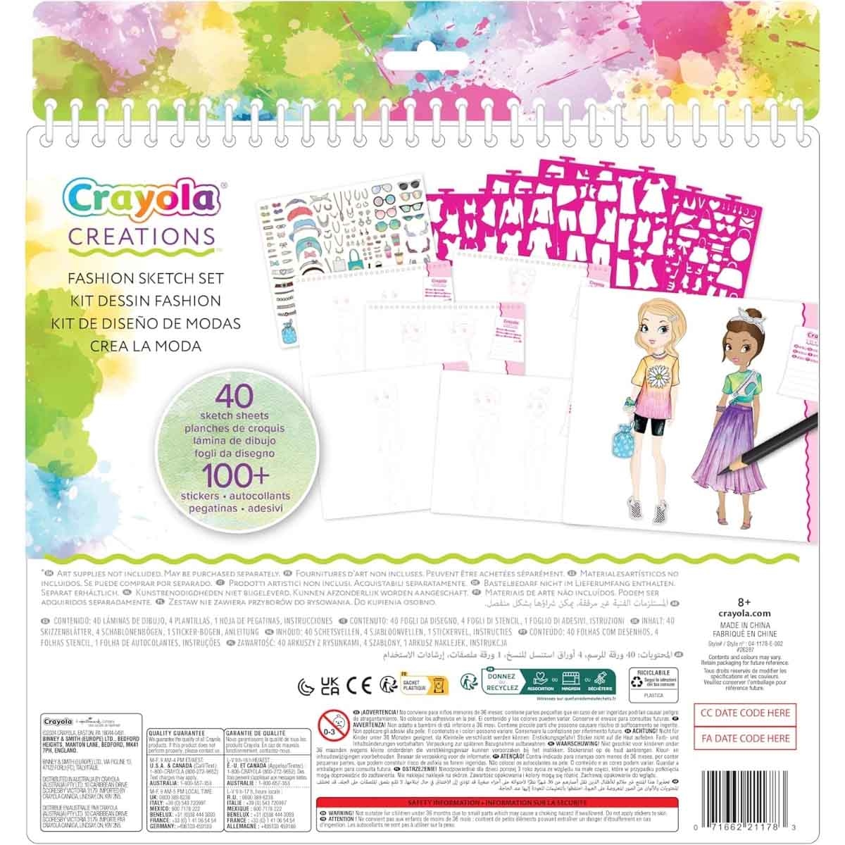 Crayola Pets Scribble Scrubbie & Creations Fashion Sketch Set Bundle Pack Unisex, 8-10 Years