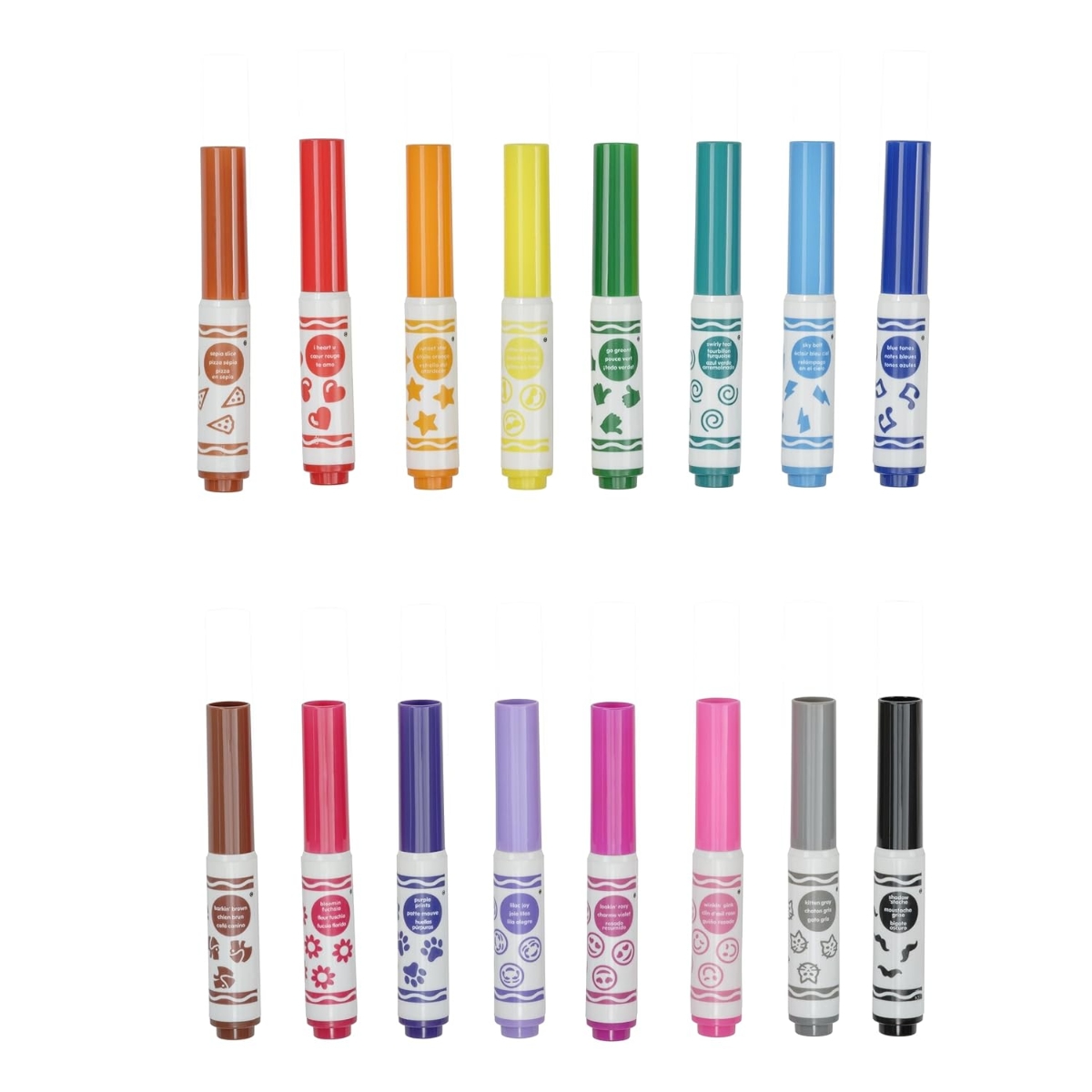 كرايولا بيب سويكس ماركرز طابع إيموجي للجنسين، 3-4 سنوات، مجموعة من 16