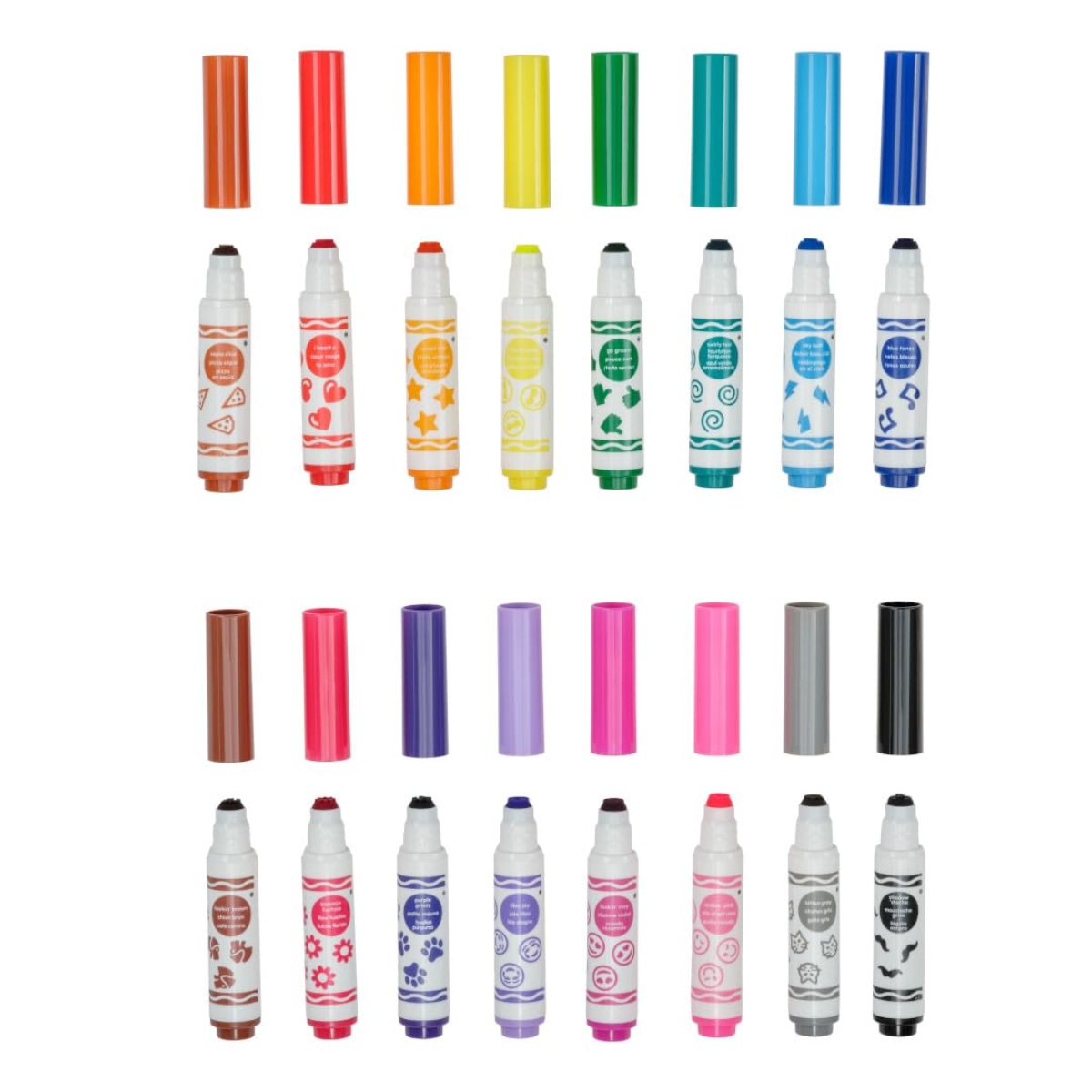 كرايولا بيب سويكس ماركرز طابع إيموجي للجنسين، 3-4 سنوات، مجموعة من 16