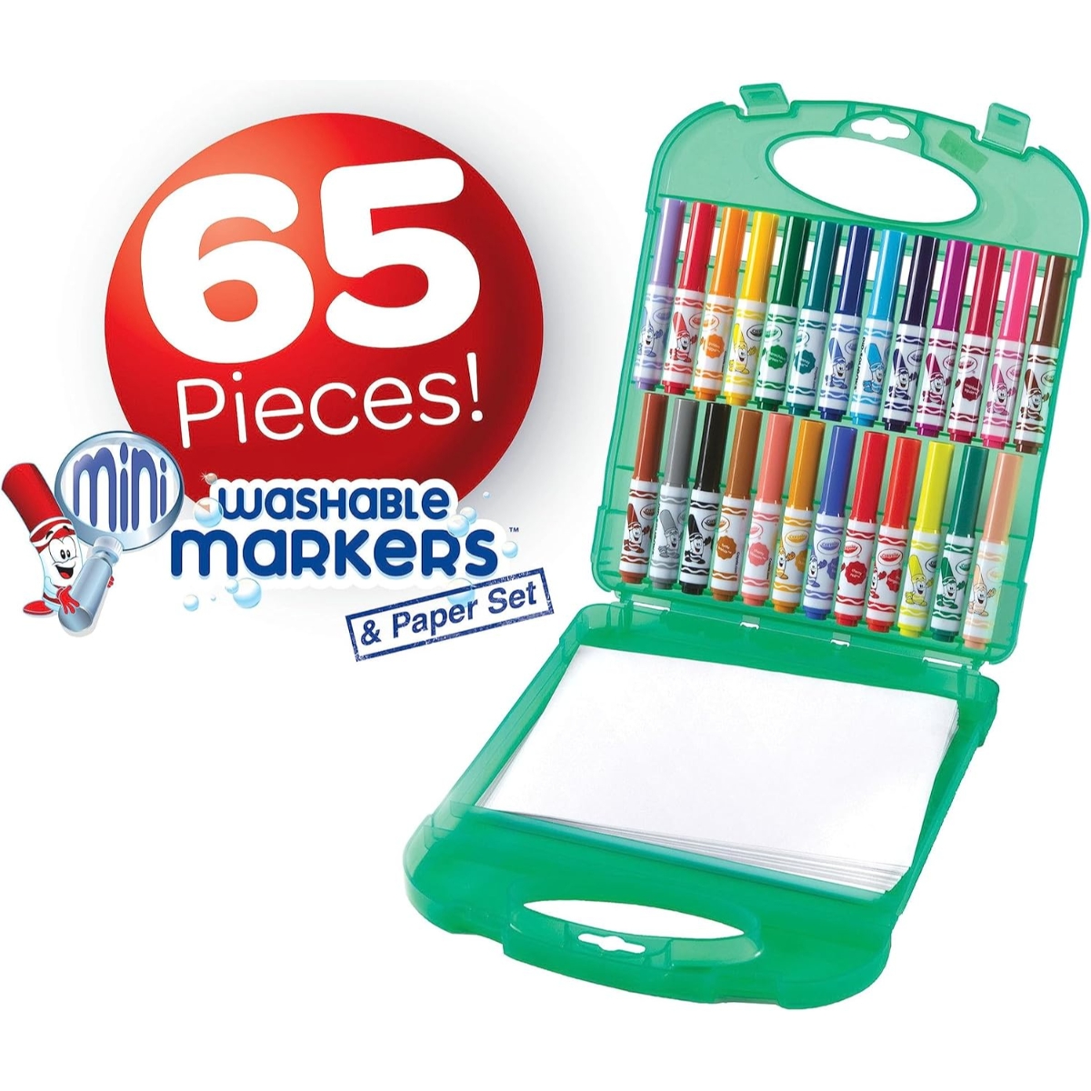 كرايولا مجموعة رسم بايب سكيكس مع أوراق، للجنسين، من عمر 5 إلى 7 سنوات، مجموعة من 65 قطعة