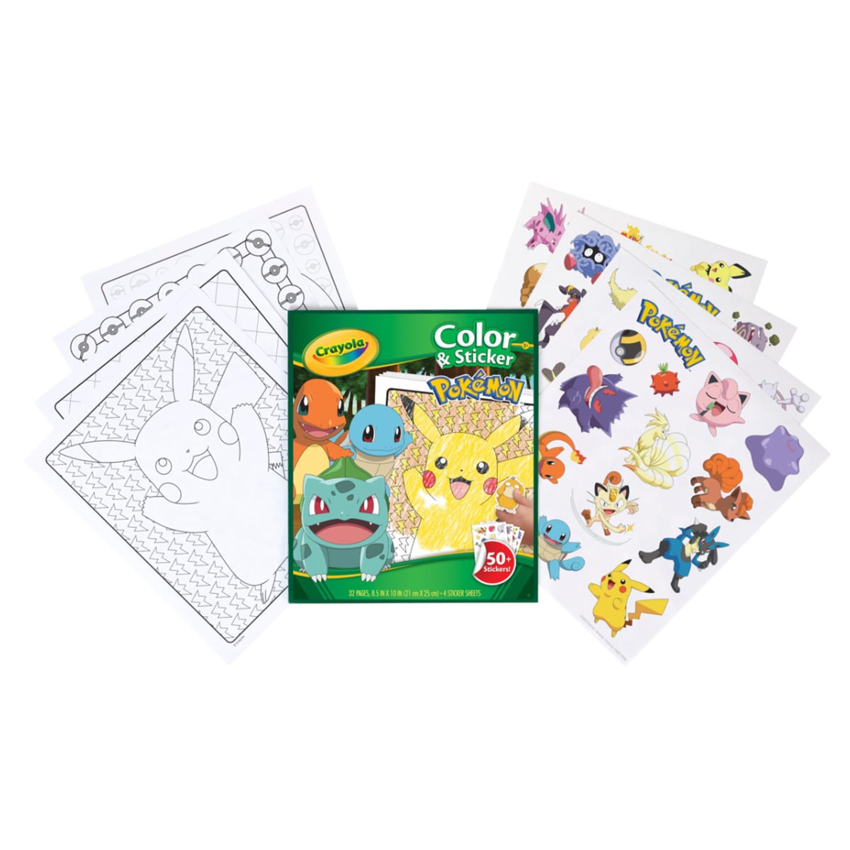 Crayola Pokemon Color and Sticker Book Unisex, 3-4 Years