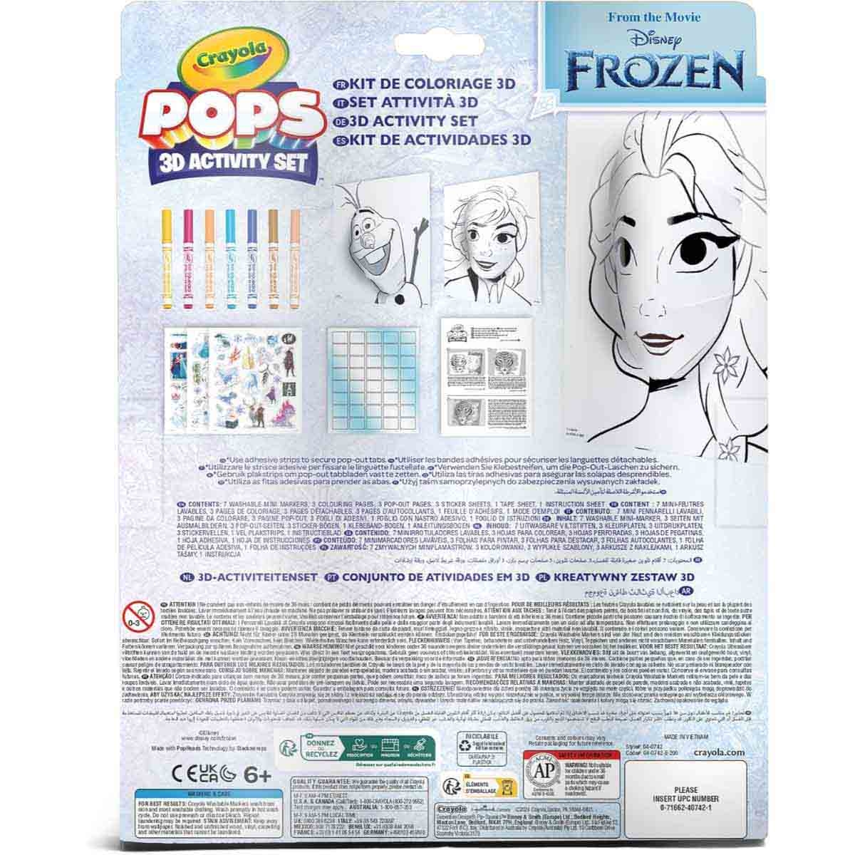 كرايولا مجموعة أنشطة ديزني فروزن ثلاثية الأبعاد بوبس، للبنات، 3-4 سنوات