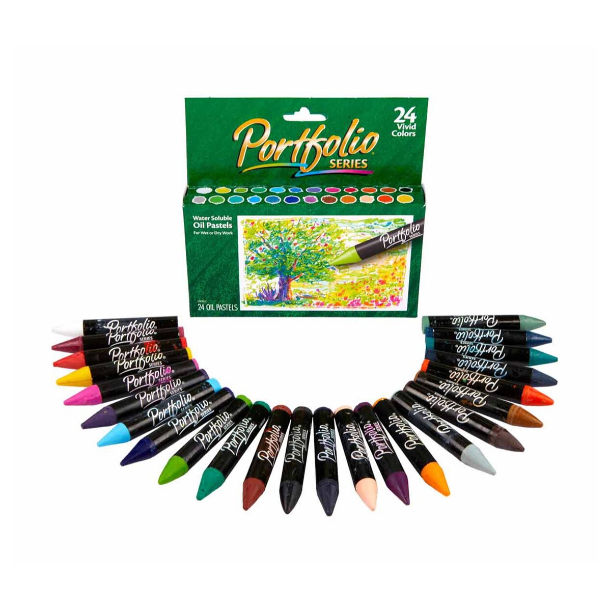 كرايولا علبة من 24 باستيل زيتي قابل للذوبان في الماء من سلسلة بورتفوليو للجنسين، 5-7 سنوات