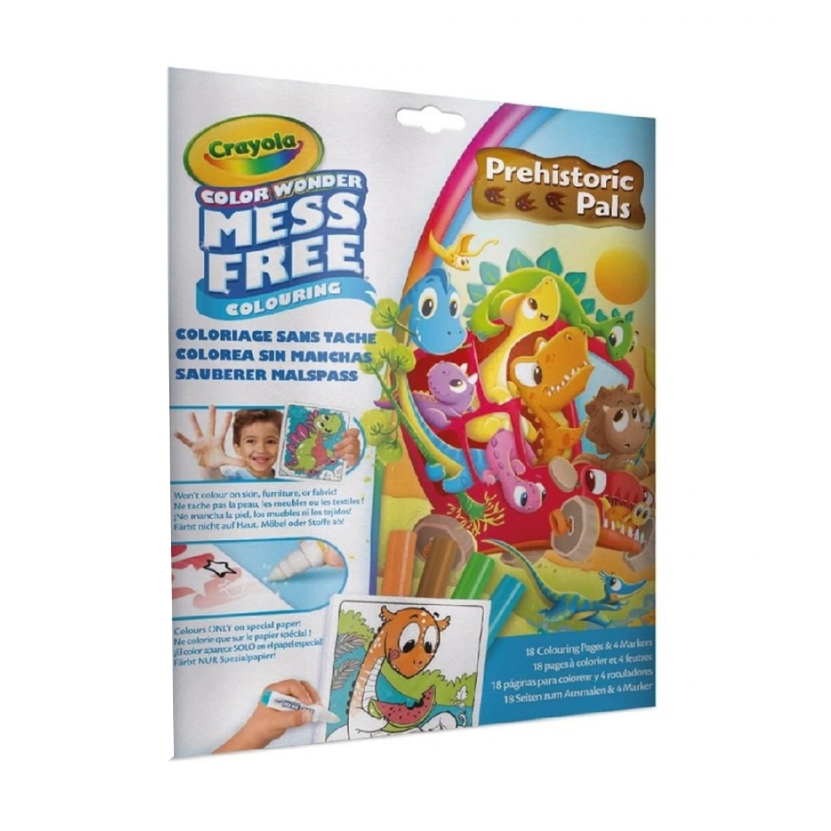 Crayola Prehistoric Pals Color Wonder Coloring Book and Markers Set Unisex, 3-4 Years