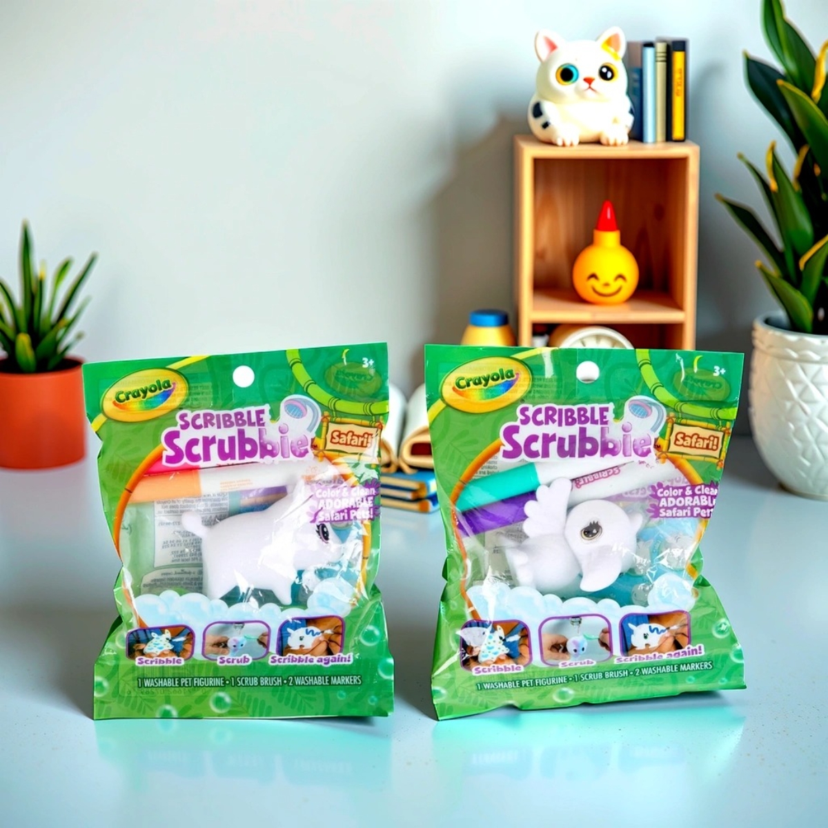 Crayola Safari Animals Assorted Scribble Scrubbie Unisex, 3-4 Years