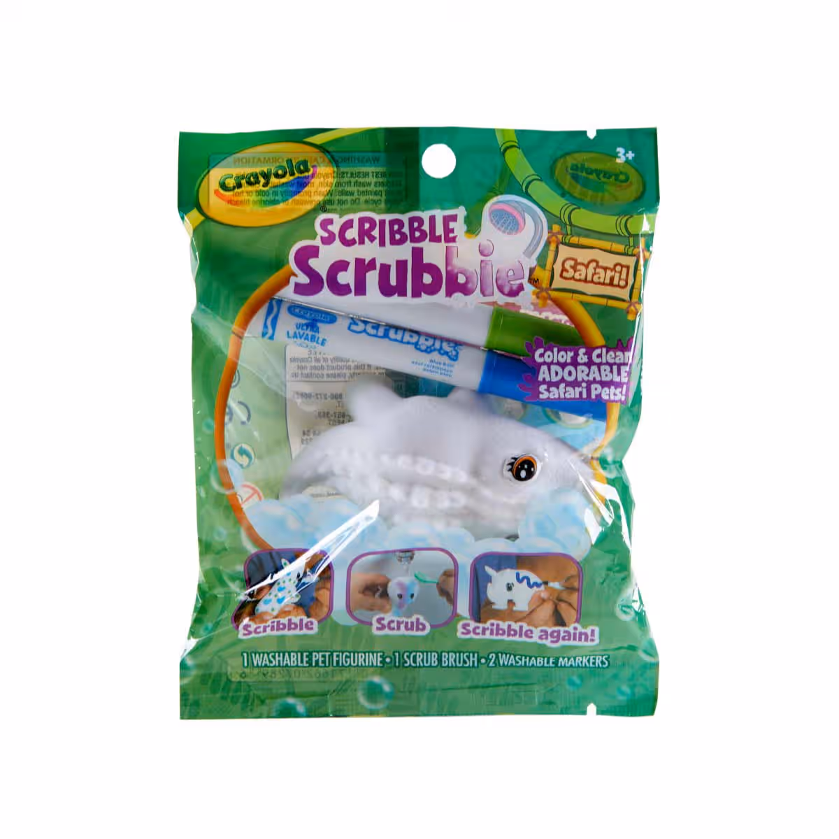 Crayola Safari Animals Assorted Scribble Scrubbie Unisex, 3-4 Years