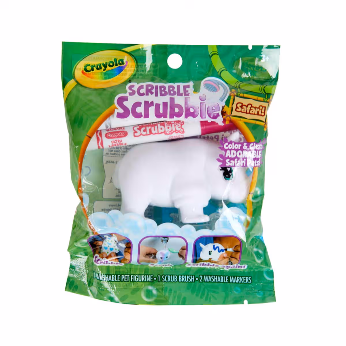 Crayola Safari Animals Assorted Scribble Scrubbie Unisex, 3-4 Years