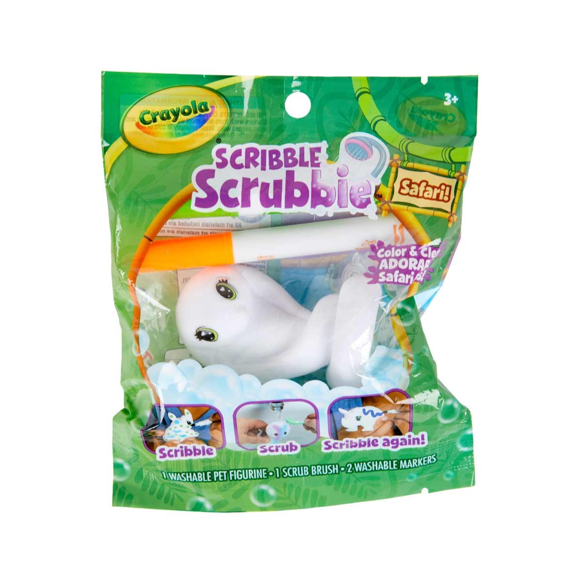 Crayola Safari Animals Assorted Scribble Scrubbie Unisex, 3-4 Years