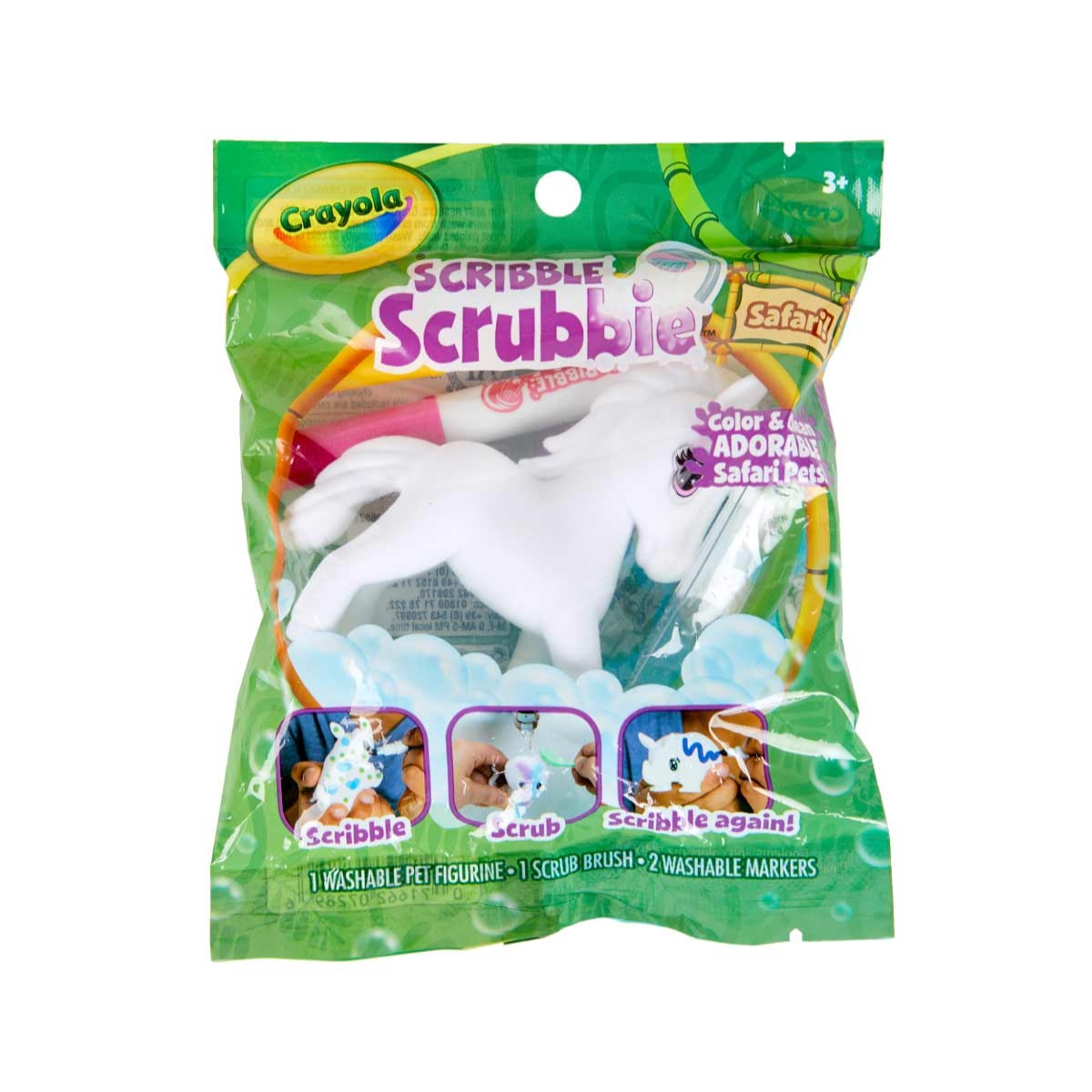 Crayola Safari Animals Assorted Scribble Scrubbie Unisex, 3-4 Years