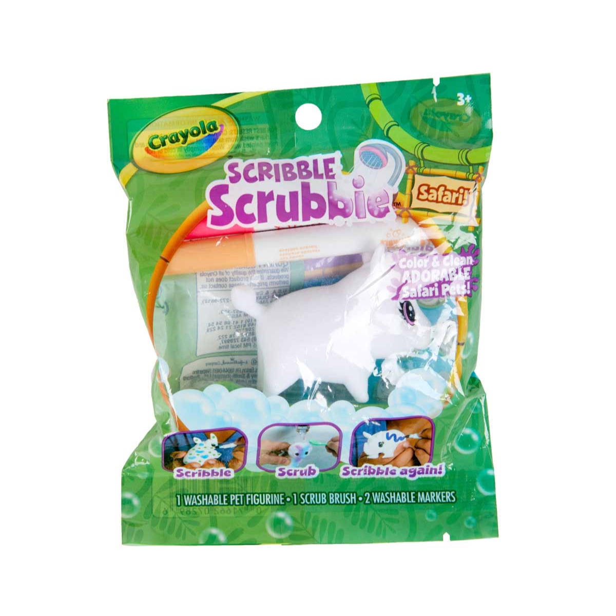 Crayola Safari Animals Assorted Scribble Scrubbie Unisex, 3-4 Years