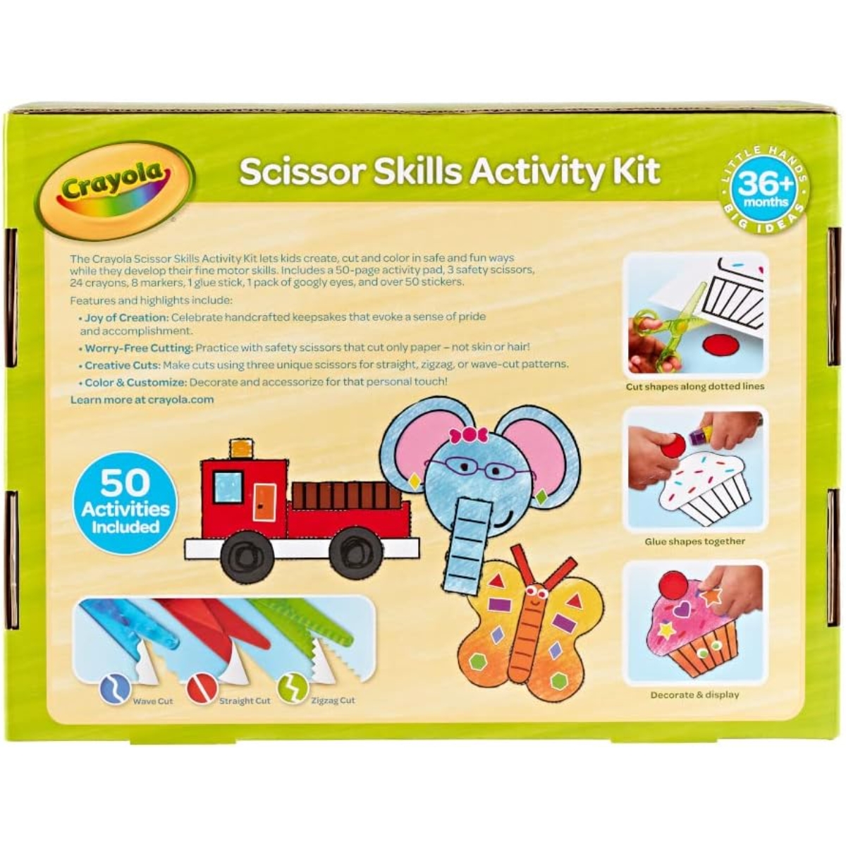 كرايولا مجموعة مهارات القص بالمقص الآمن للجنسين، 3-4 سنوات