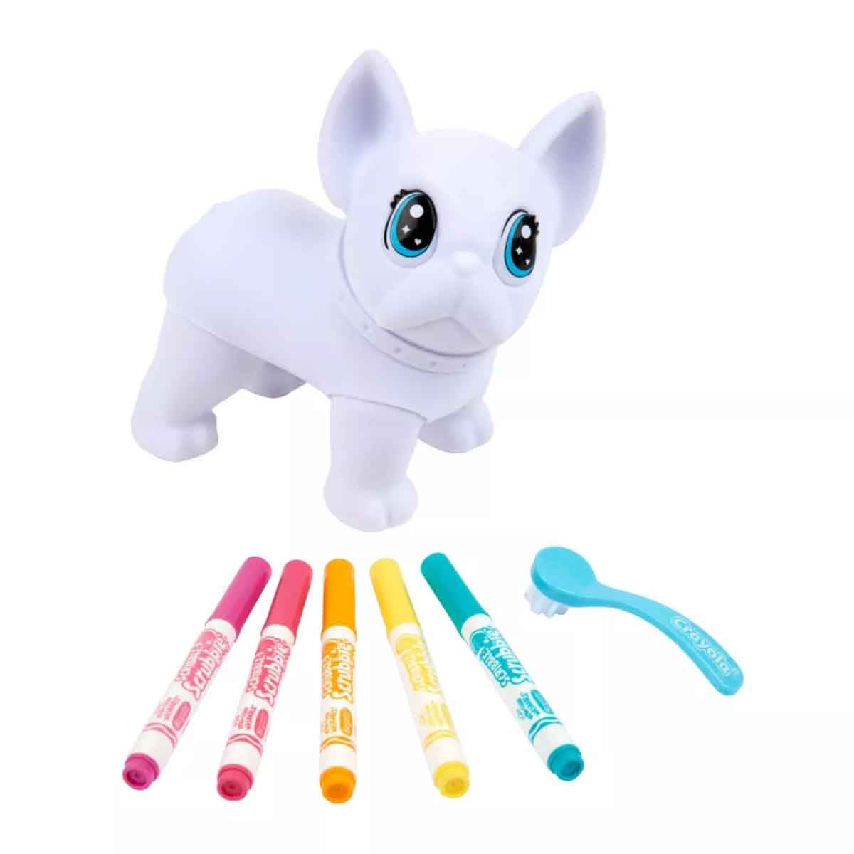 Crayola Scribble Scrubbie Big Wilbur the French Bulldog Jumbo Pet Playset Unisex, 3-4 Years