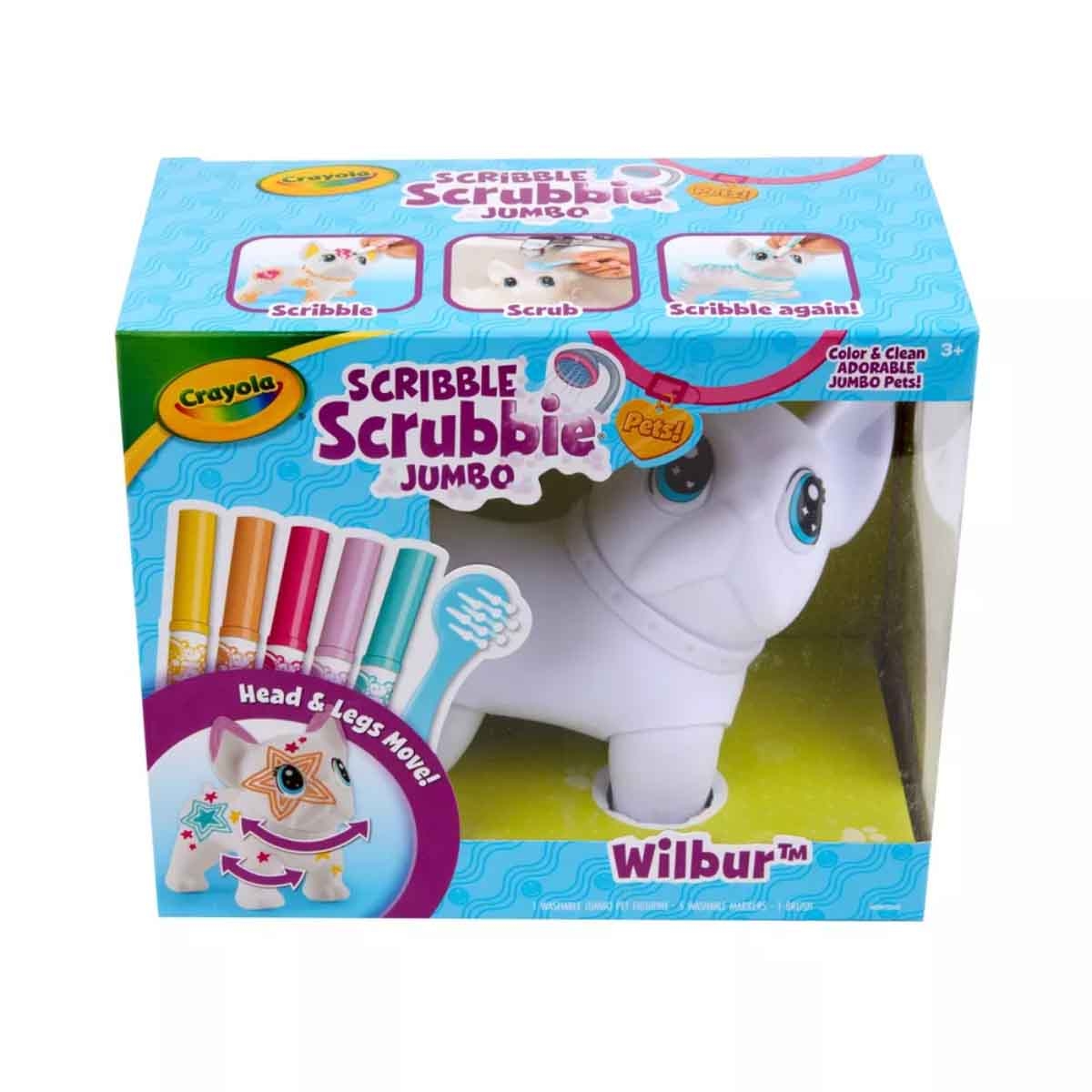Crayola Scribble Scrubbie Big Wilbur the French Bulldog Jumbo Pet Playset Unisex, 3-4 Years