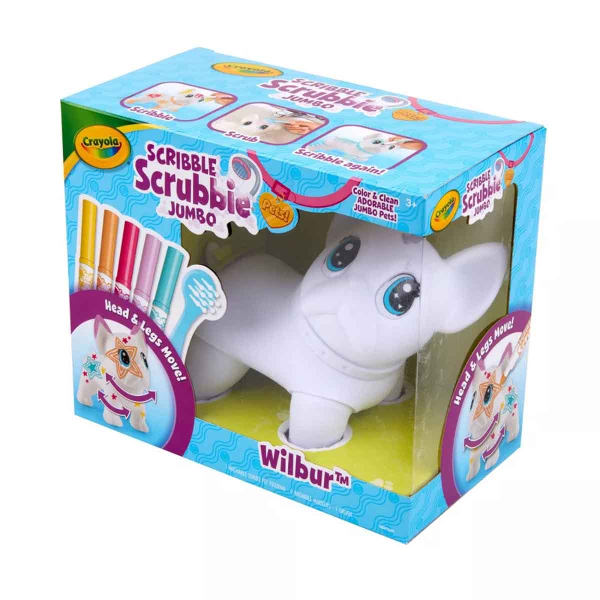 Crayola Scribble Scrubbie Big Wilbur the French Bulldog Jumbo Pet Playset Unisex, 3-4 Years