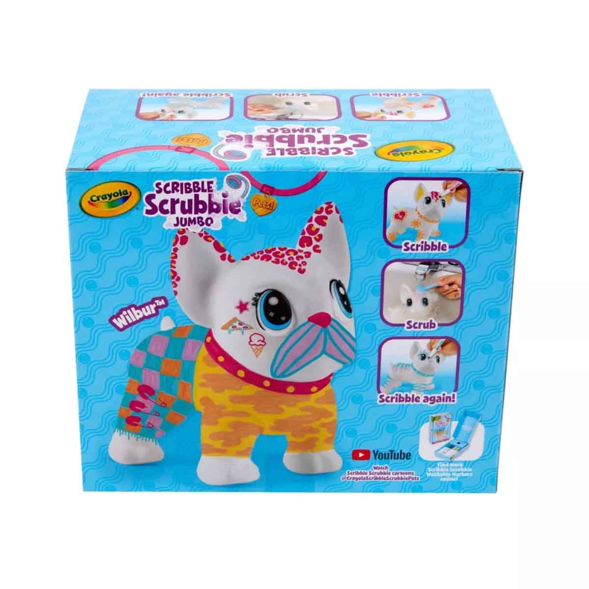 Crayola Scribble Scrubbie Big Wilbur the French Bulldog Jumbo Pet Playset Unisex, 3-4 Years