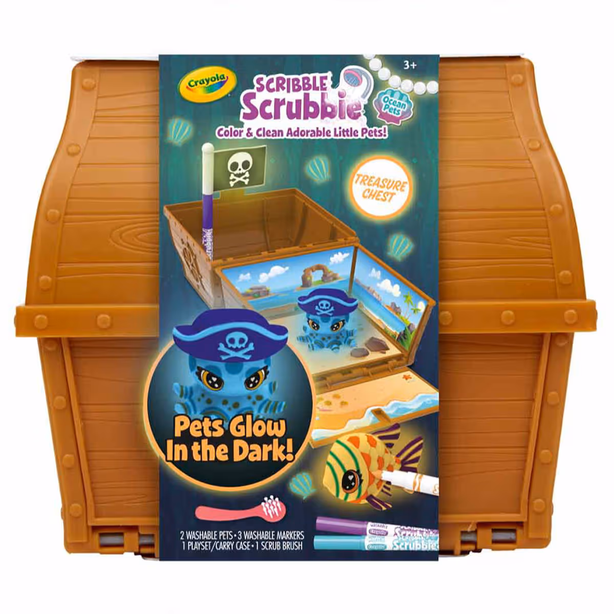 Crayola Scribble Scrubbie Ocean Treasure Chest Unisex, 3-4 Years