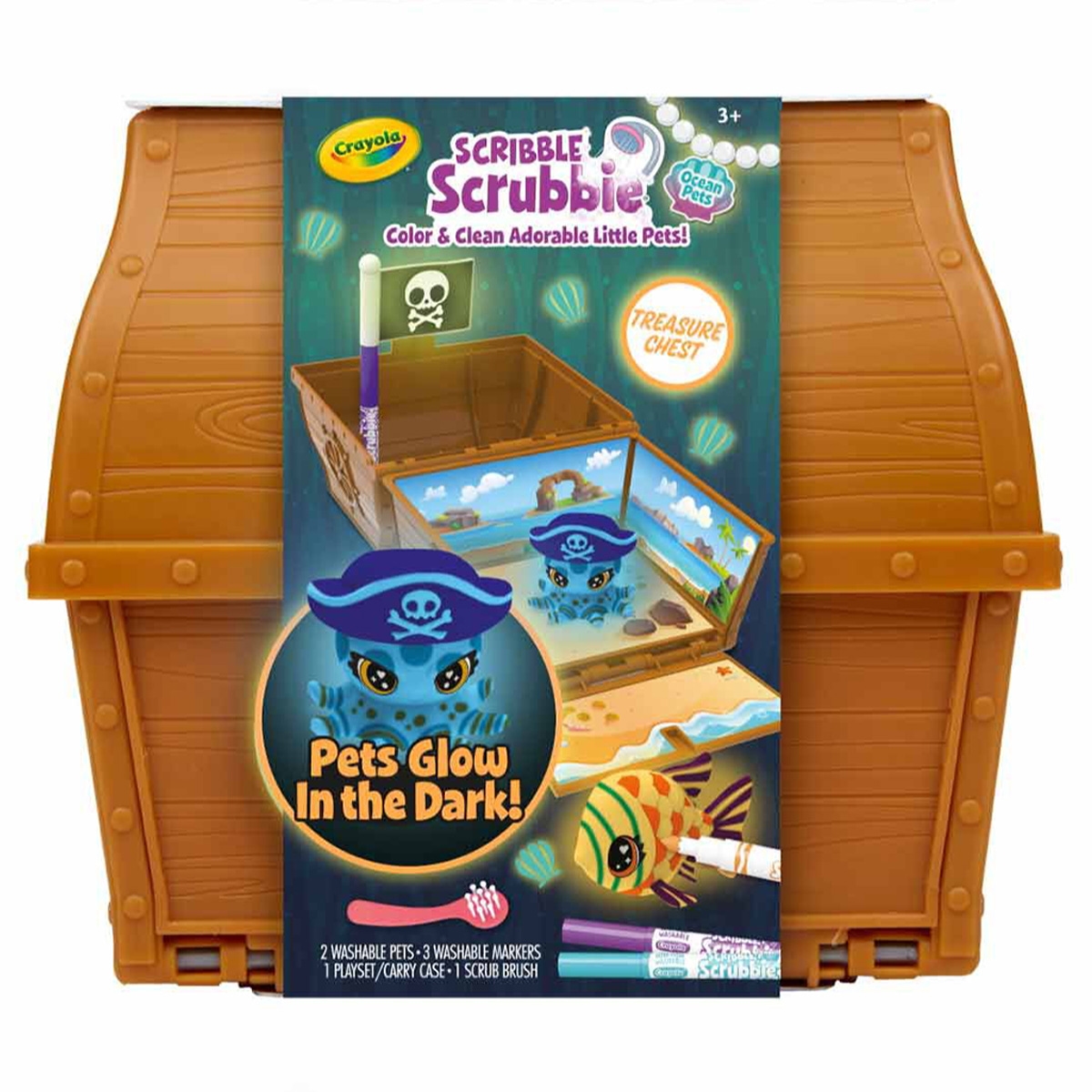 Crayola Scribble Scrubbie Ocean Treasure Chest Unisex, 3-4 Years