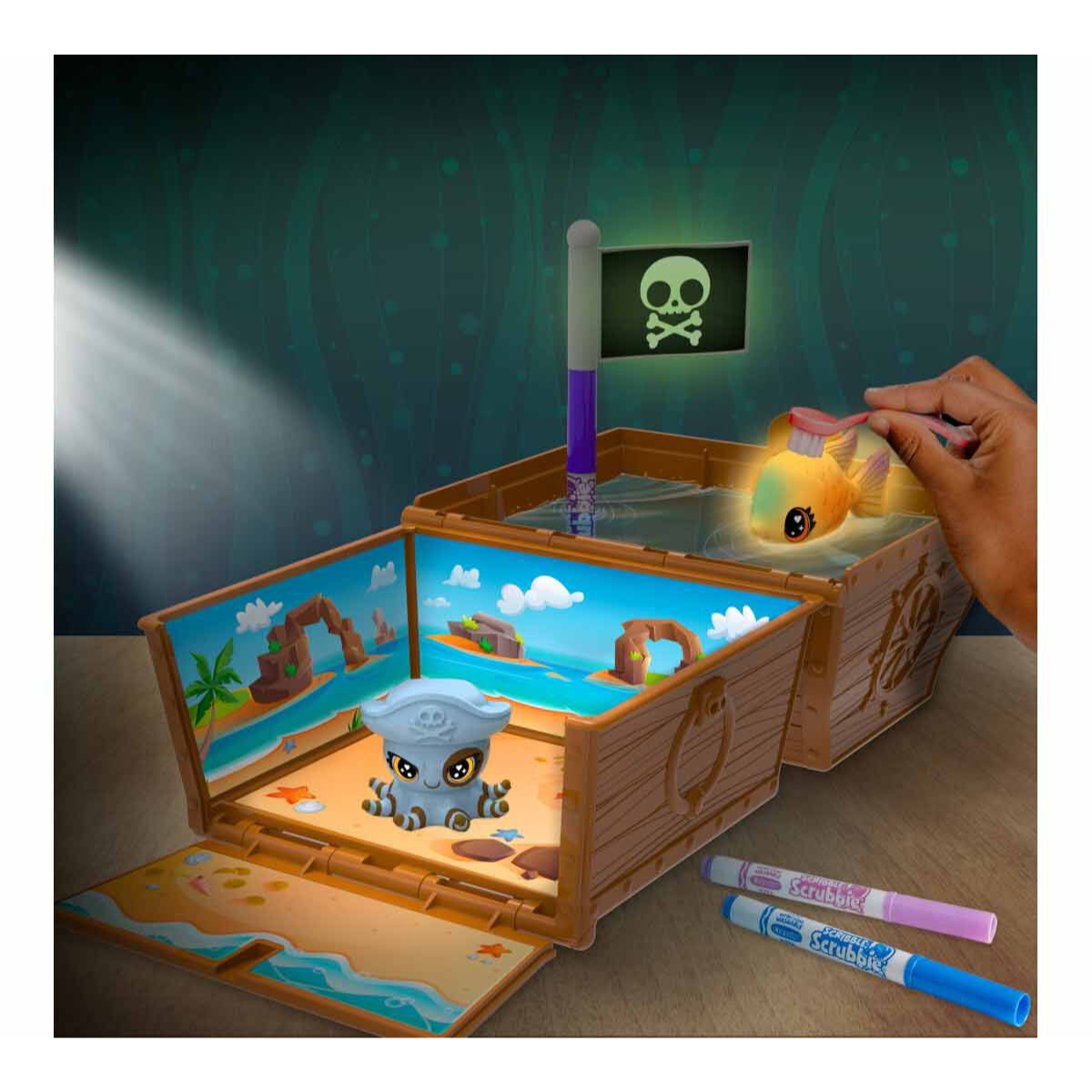 Crayola Scribble Scrubbie Ocean Treasure Chest Unisex, 3-4 Years