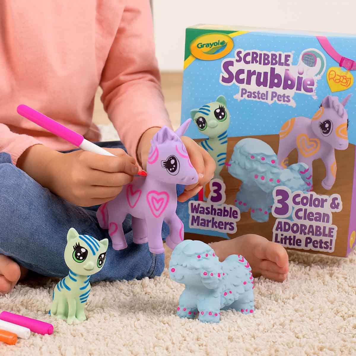 Crayola Scribble Scrubbie Pastel Pets Playset Unisex, 3-4 Years