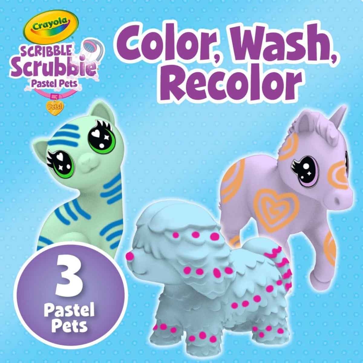 Crayola Scribble Scrubbie Pastel Pets Playset Unisex, 3-4 Years