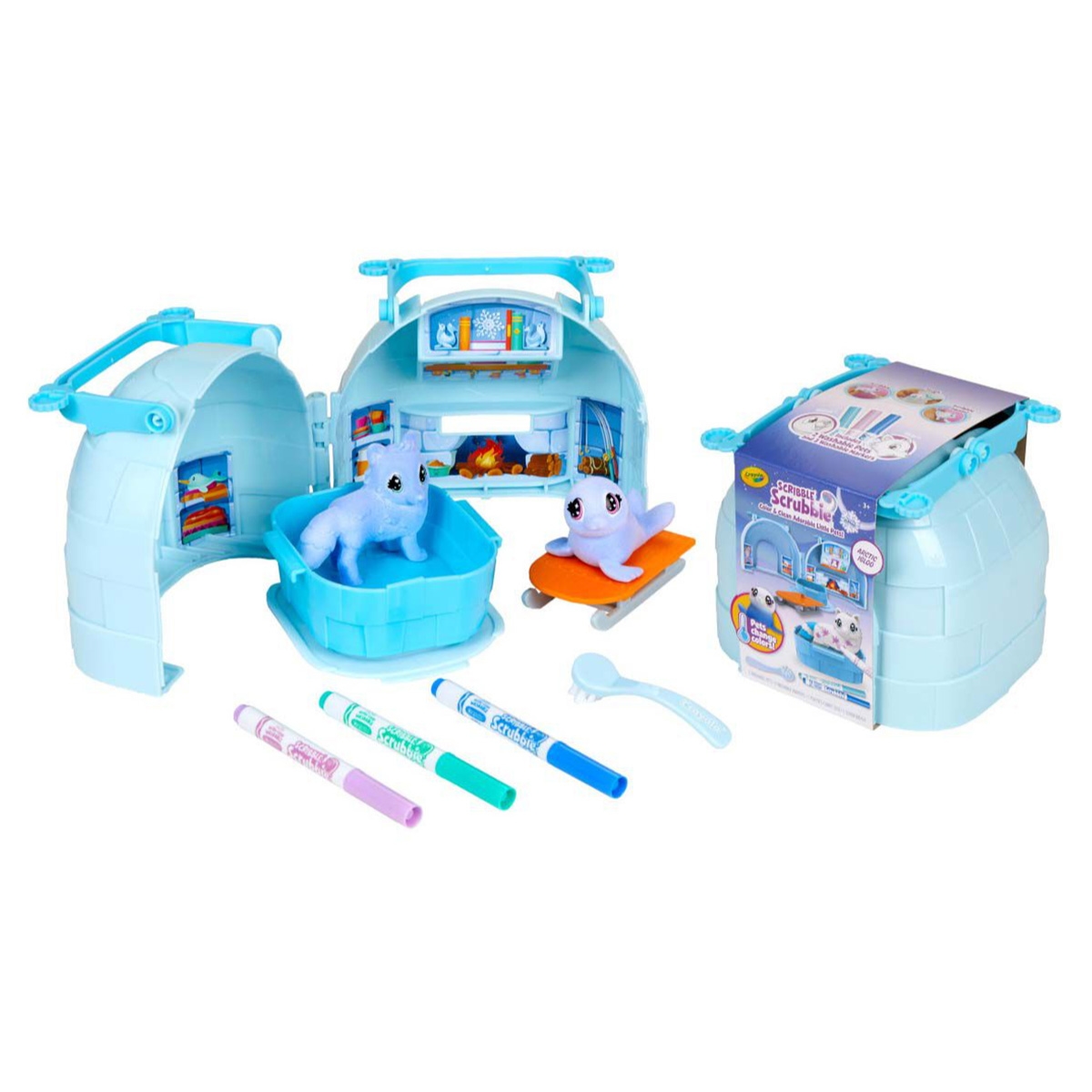 Crayola Scribble Scrubbie Pets Arctic Igloo Playset Unisex, 3-4 Years