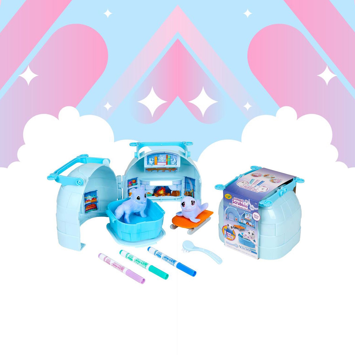 Crayola Scribble Scrubbie Pets Arctic Igloo Playset Unisex, 3-4 Years