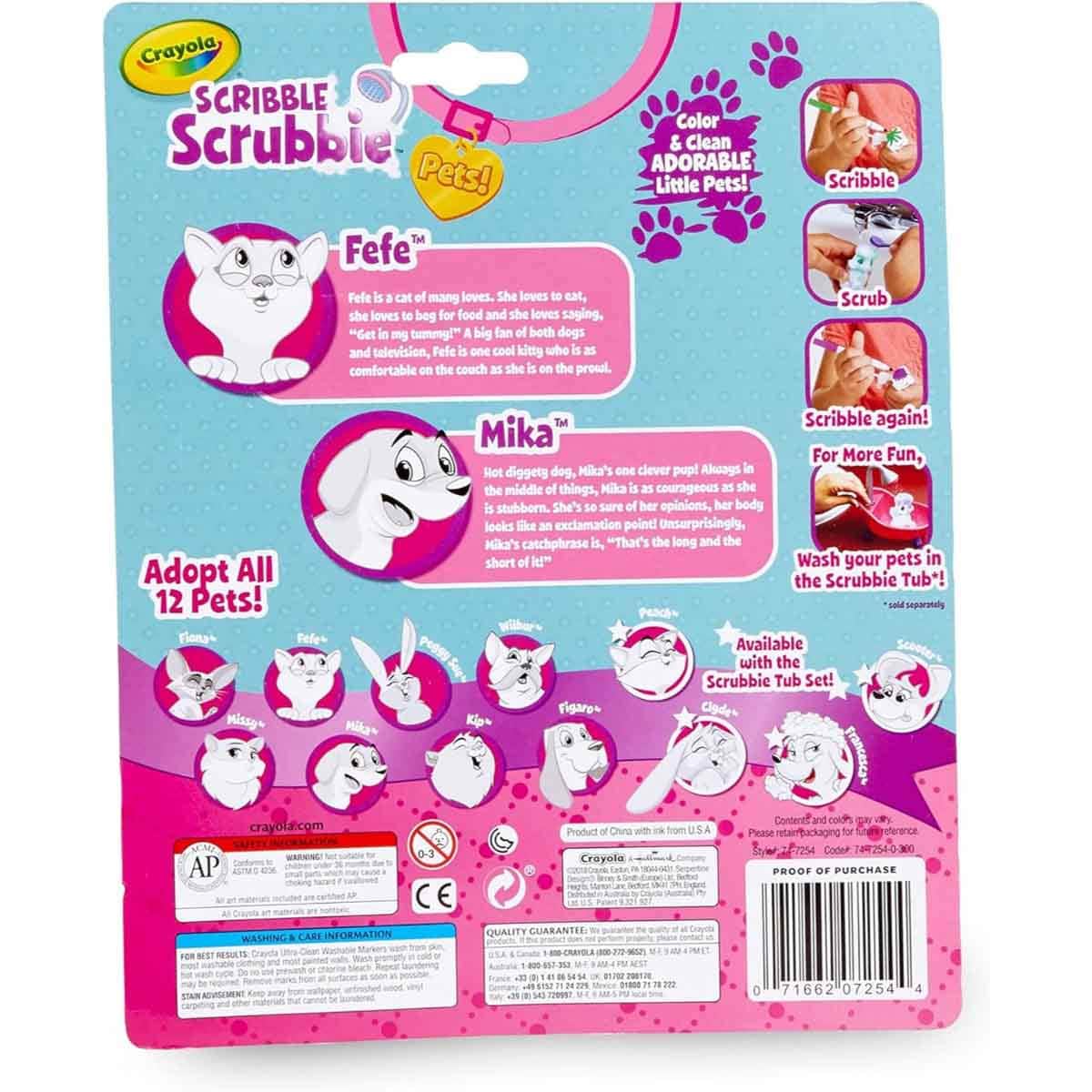 Crayola Scribble Scrubbie Pets - Dog & Cat Playset Unisex, 3-4 Years