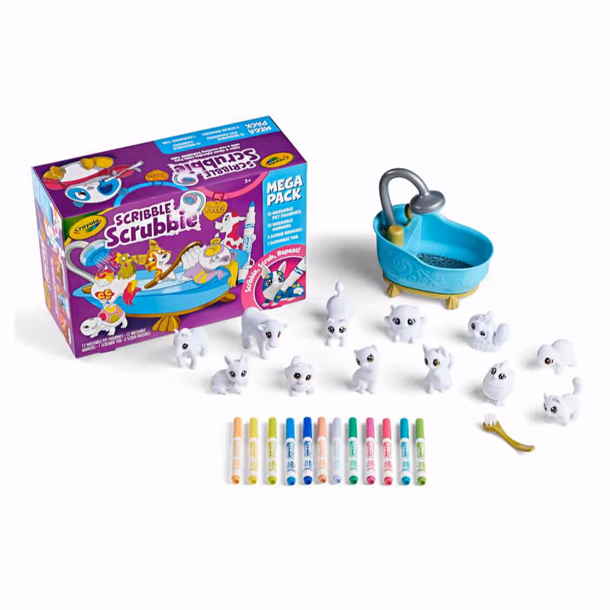 Crayola Scribble Scrubbie Pets Mega Tub Set Unisex, 3-4 Years