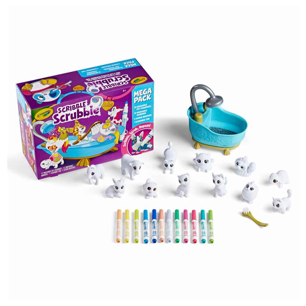 Crayola Scribble Scrubbie Pets Mega Tub Set Unisex, 3-4 Years