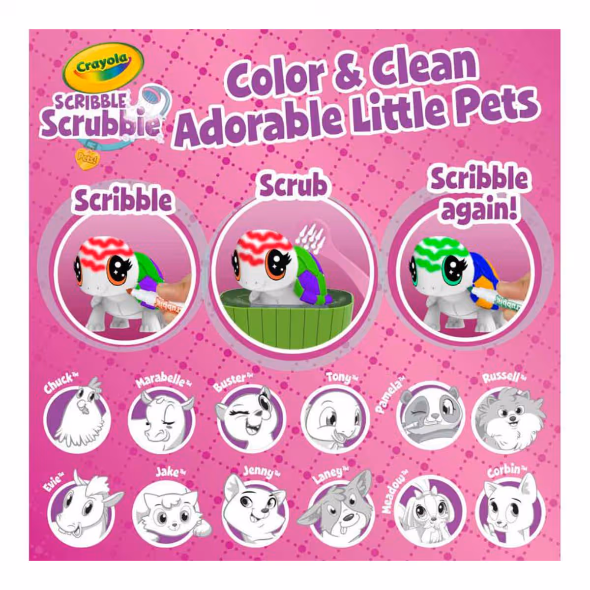 Crayola Scribble Scrubbie Pets Mega Tub Set Unisex, 3-4 Years
