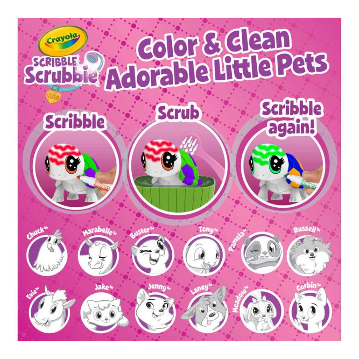 Crayola Scribble Scrubbie Pets Mega Tub Set Unisex, 3-4 Years