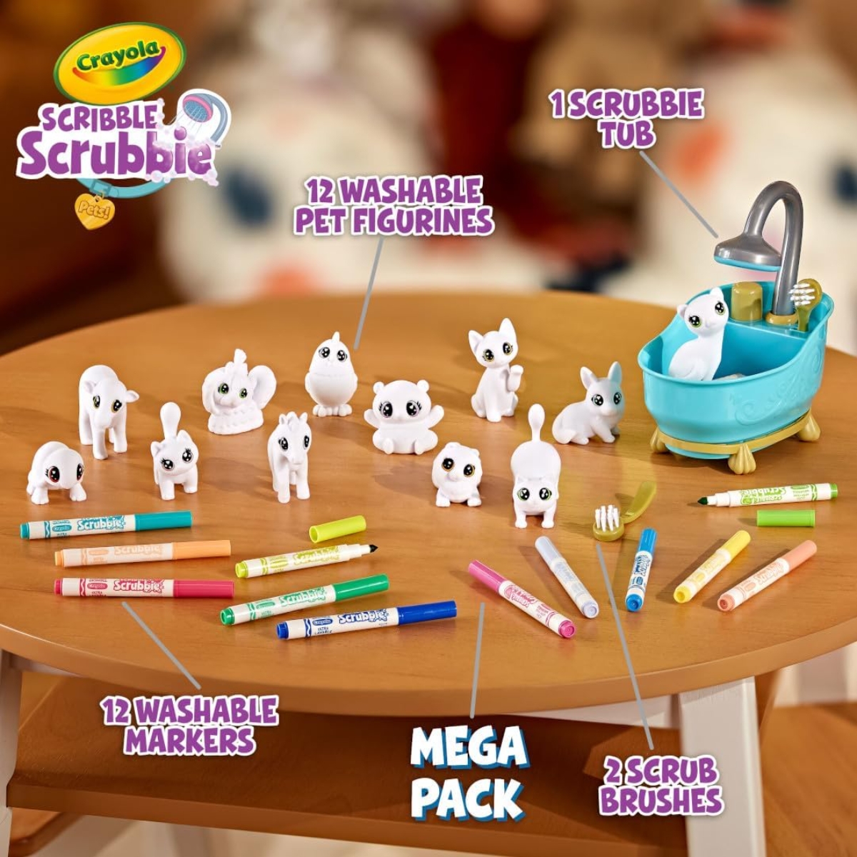 Crayola Scribble Scrubbie Pets Mega Tub Set Unisex, 3-4 Years