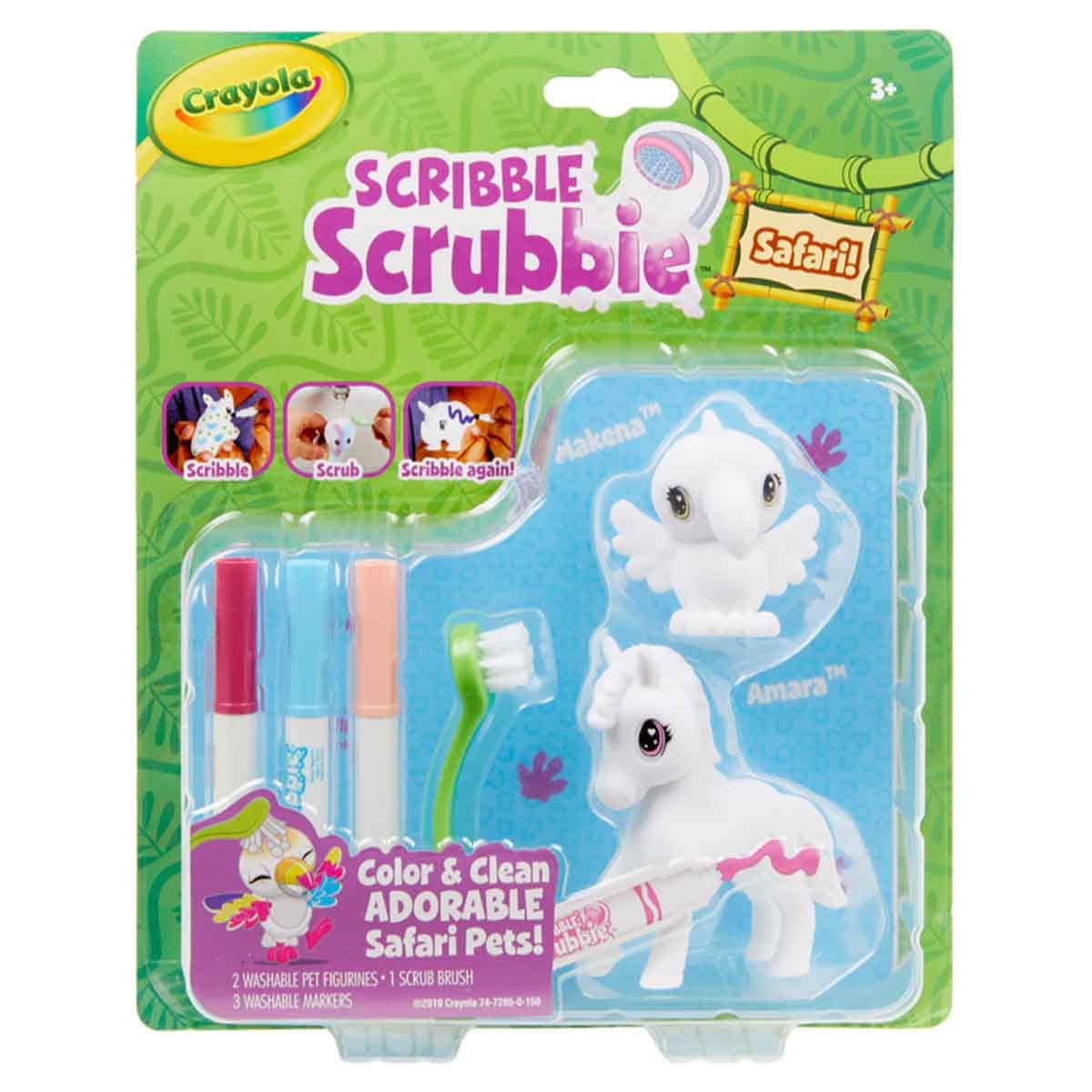 Crayola Scribble Scrubbie Safari - Zebra & Bird Playset Unisex, 3-4 Years