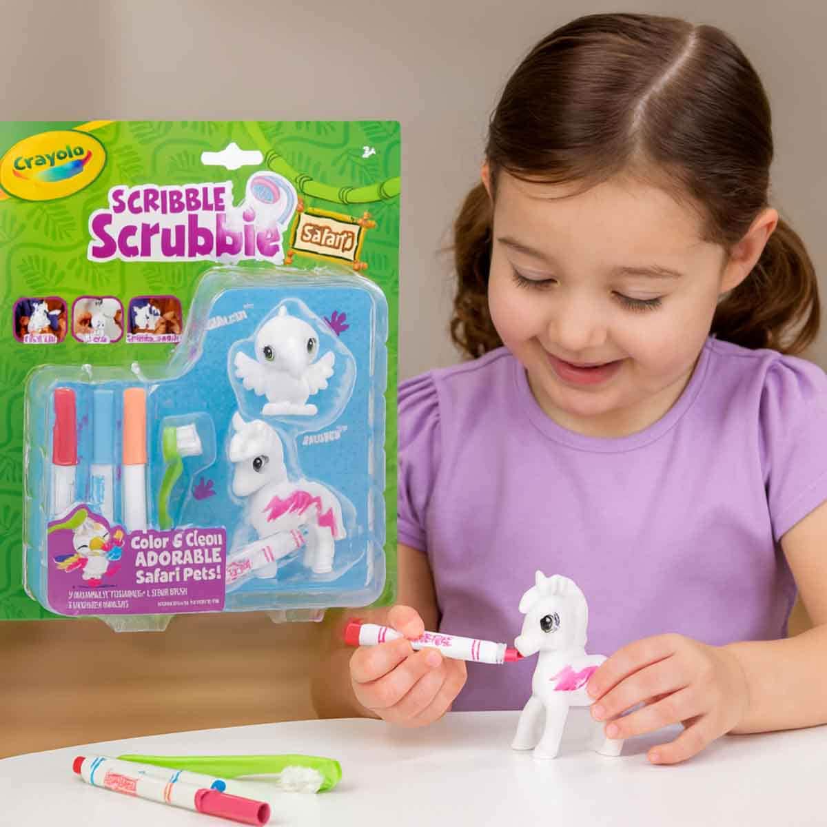 Crayola Scribble Scrubbie Safari - Zebra & Bird Playset Unisex, 3-4 Years