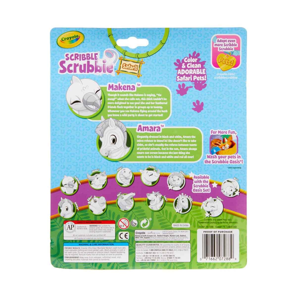 Crayola Scribble Scrubbie Safari - Zebra & Bird Playset Unisex, 3-4 Years