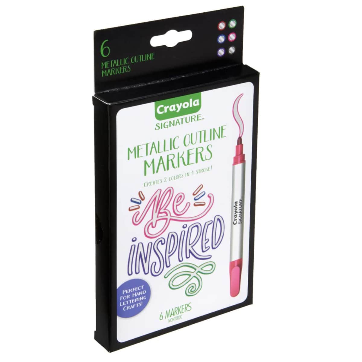 Crayola Signature Metallic Outline Markers Unisex, 8-10 Years, Pack of 6