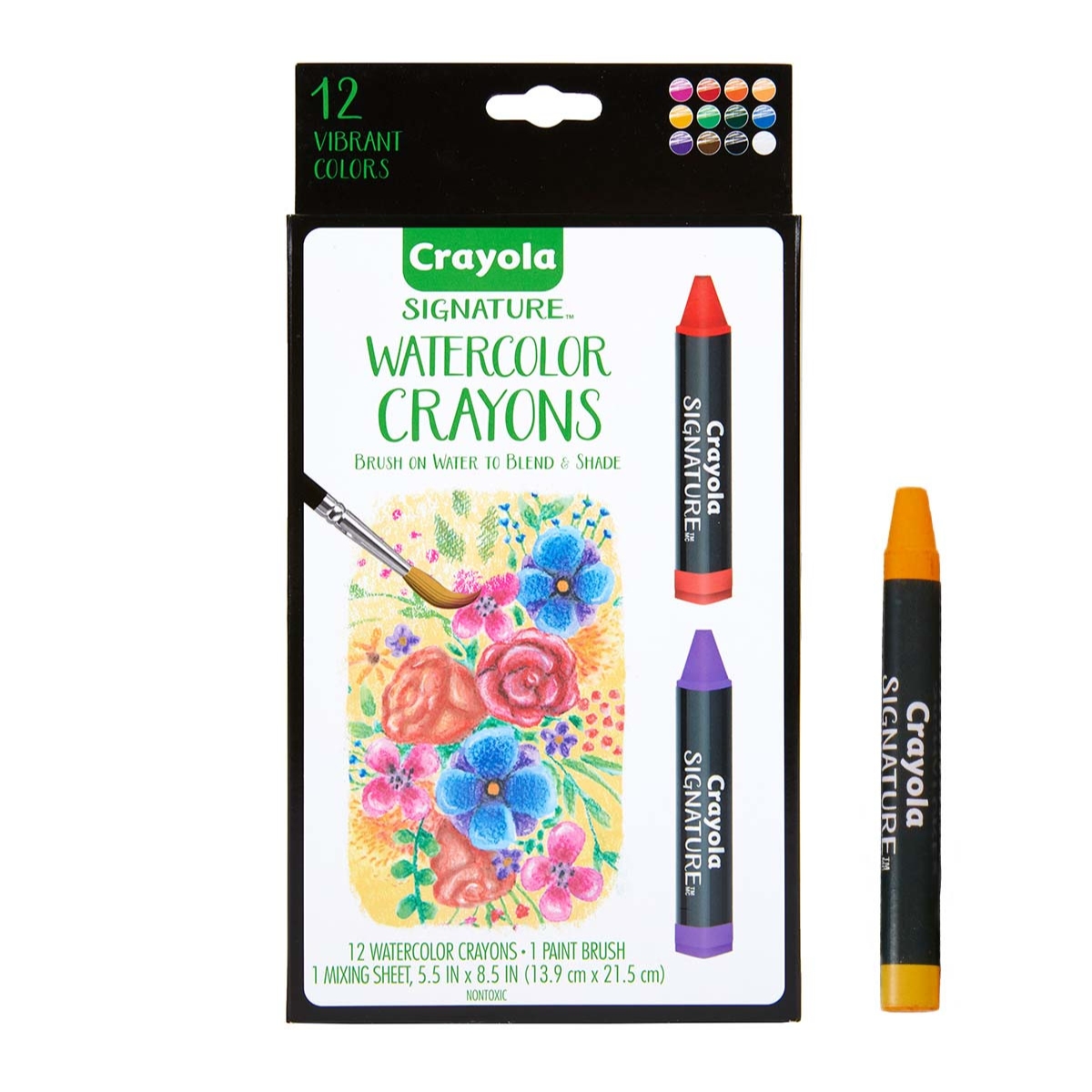 Crayola Signature Premium Watercolour Crayon Set Unisex, 13+ Years, Pack of 12