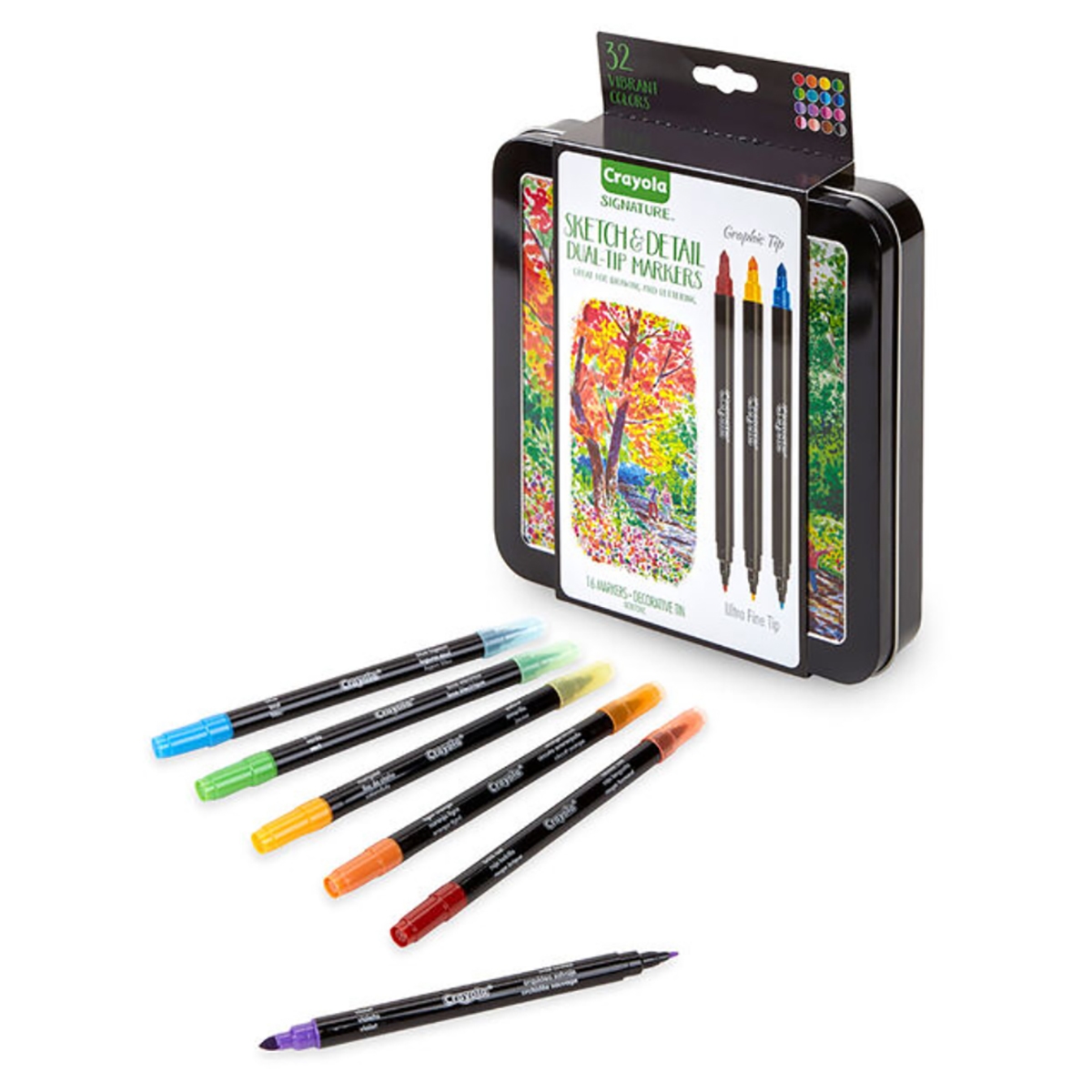 كرايولا أقلام تعليمية مزدوجة الرأس للرسم والتحديد من مجموعة سيغنيتشر، للجنسين، 8-10 سنوات، عدد 16