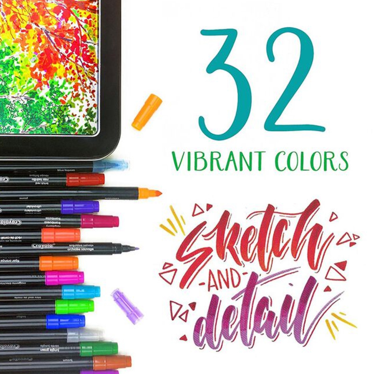 كرايولا أقلام تعليمية مزدوجة الرأس للرسم والتحديد من مجموعة سيغنيتشر، للجنسين، 8-10 سنوات، عدد 16