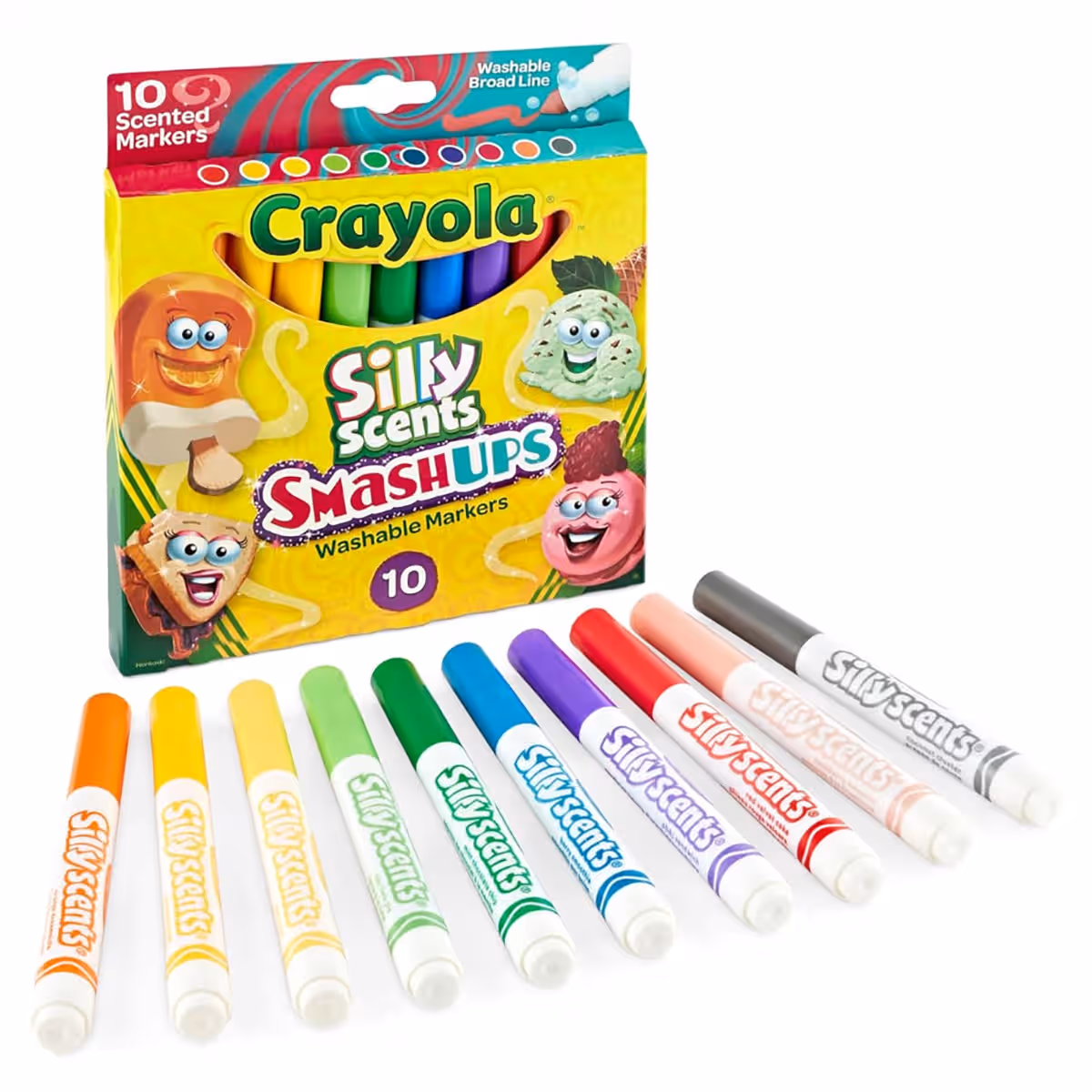Crayola Silly Scents Smashups Broadline Markers Unisex, 3-4 Years, Pack of 10