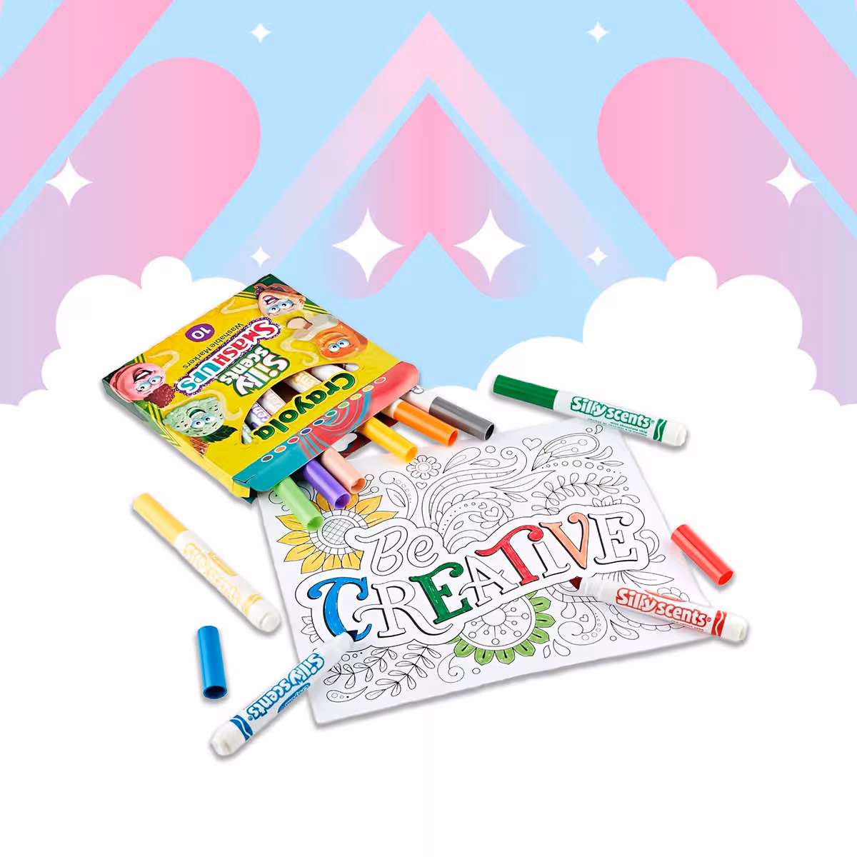 Crayola Silly Scents Smashups Broadline Markers Unisex, 3-4 Years, Pack of 10